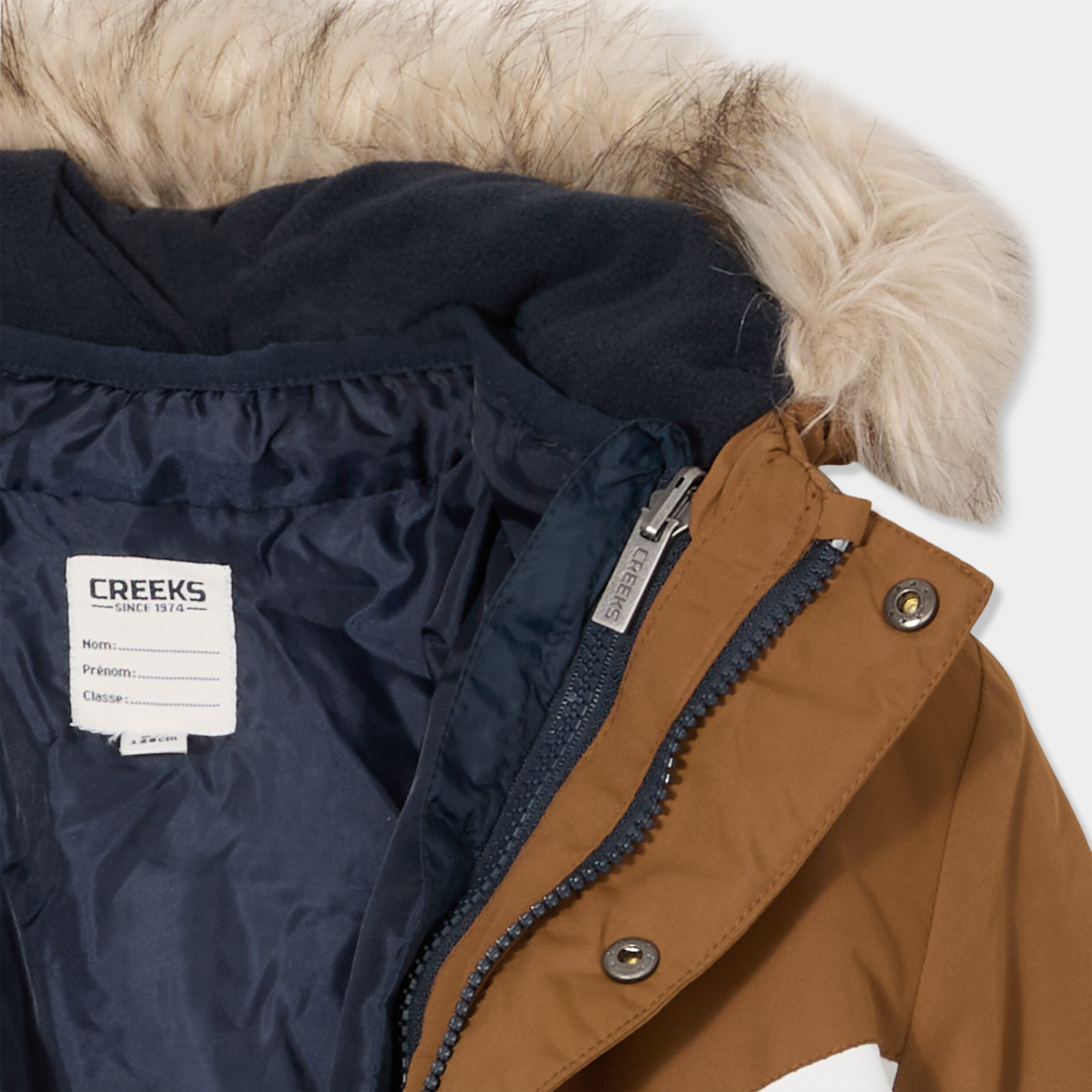 Parka 3-en-1 &agrave; capuche fausse fourrure camel gar&ccedil;on