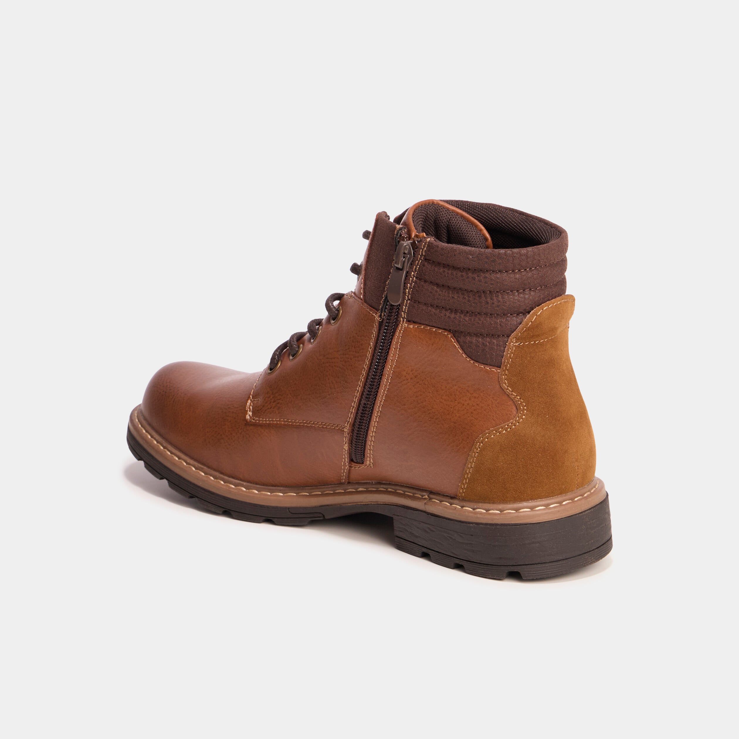 Bottines montantes crant&eacute;es zipp&eacute;es marron homme