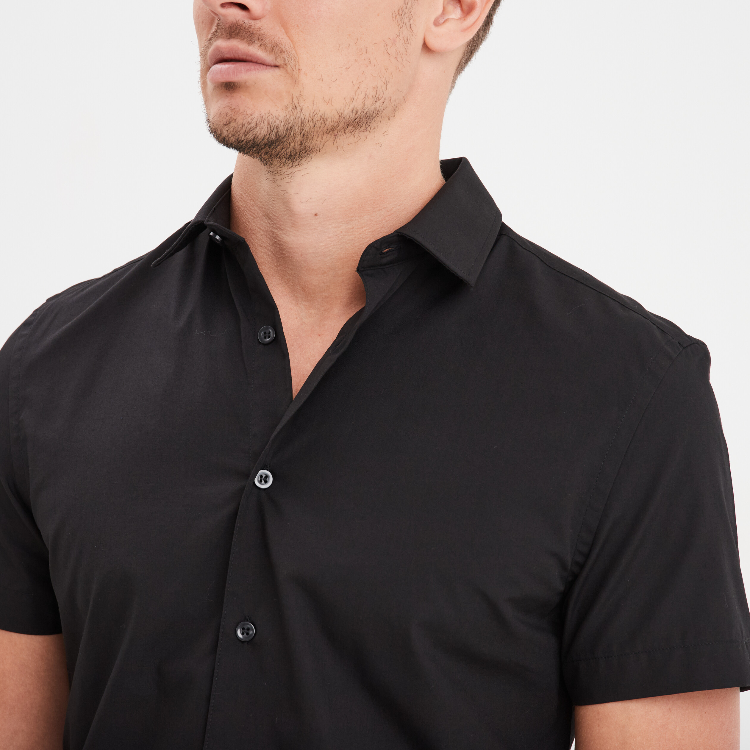 Chemise noire manche courte femme hotsell