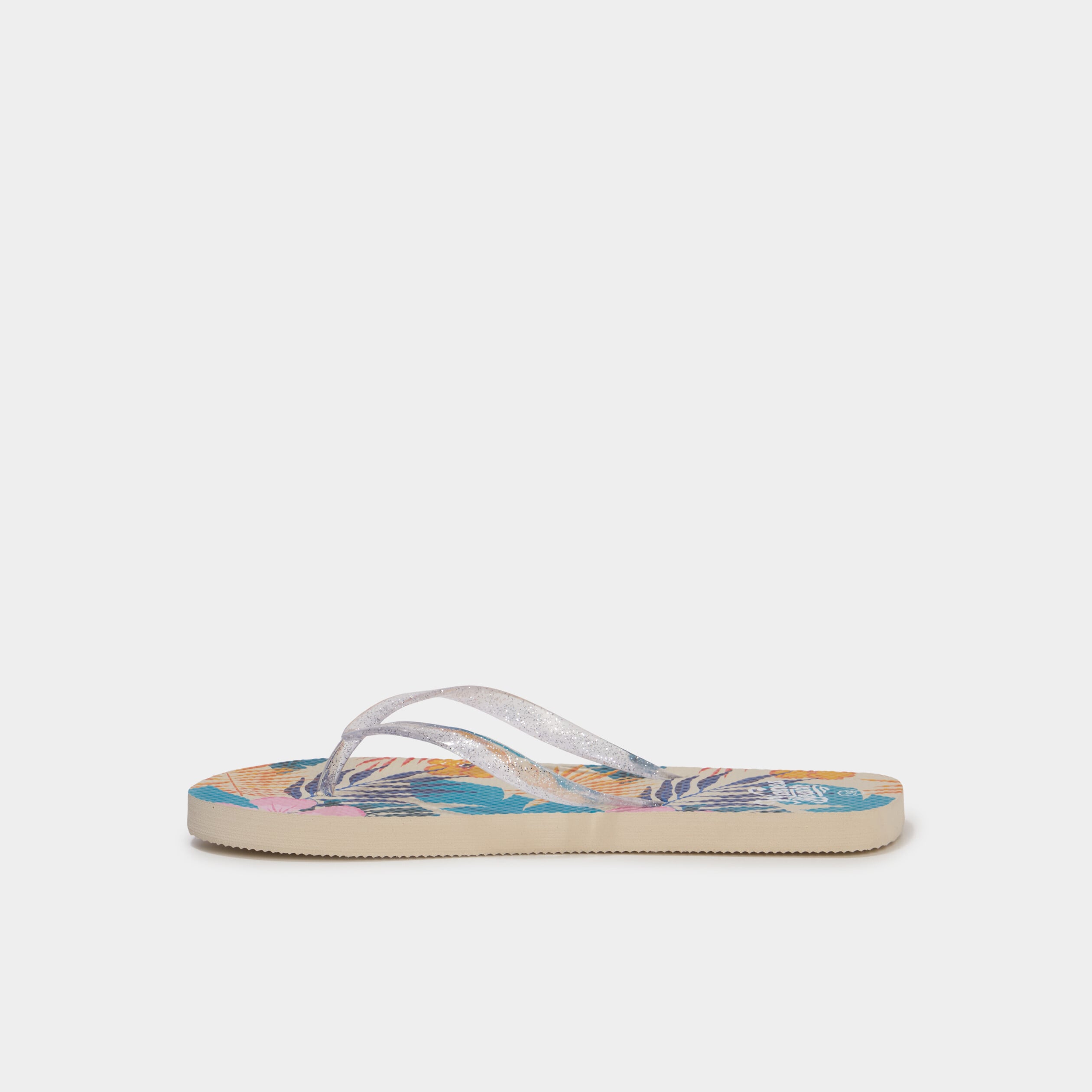 Tongs entredoigts &agrave; paillettes multicolore femme