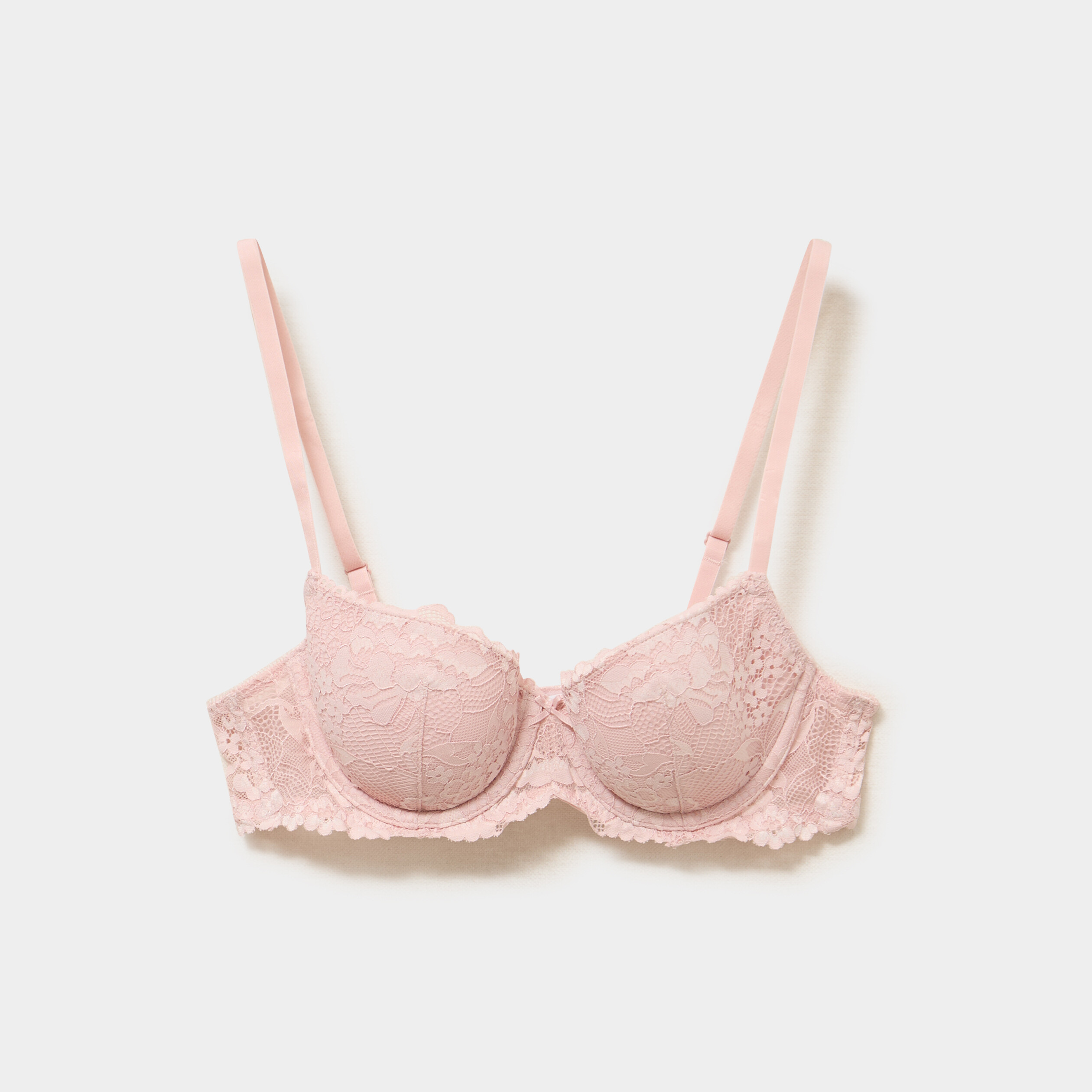Soutien-gorge corbeille en dentelle rose clair femme
