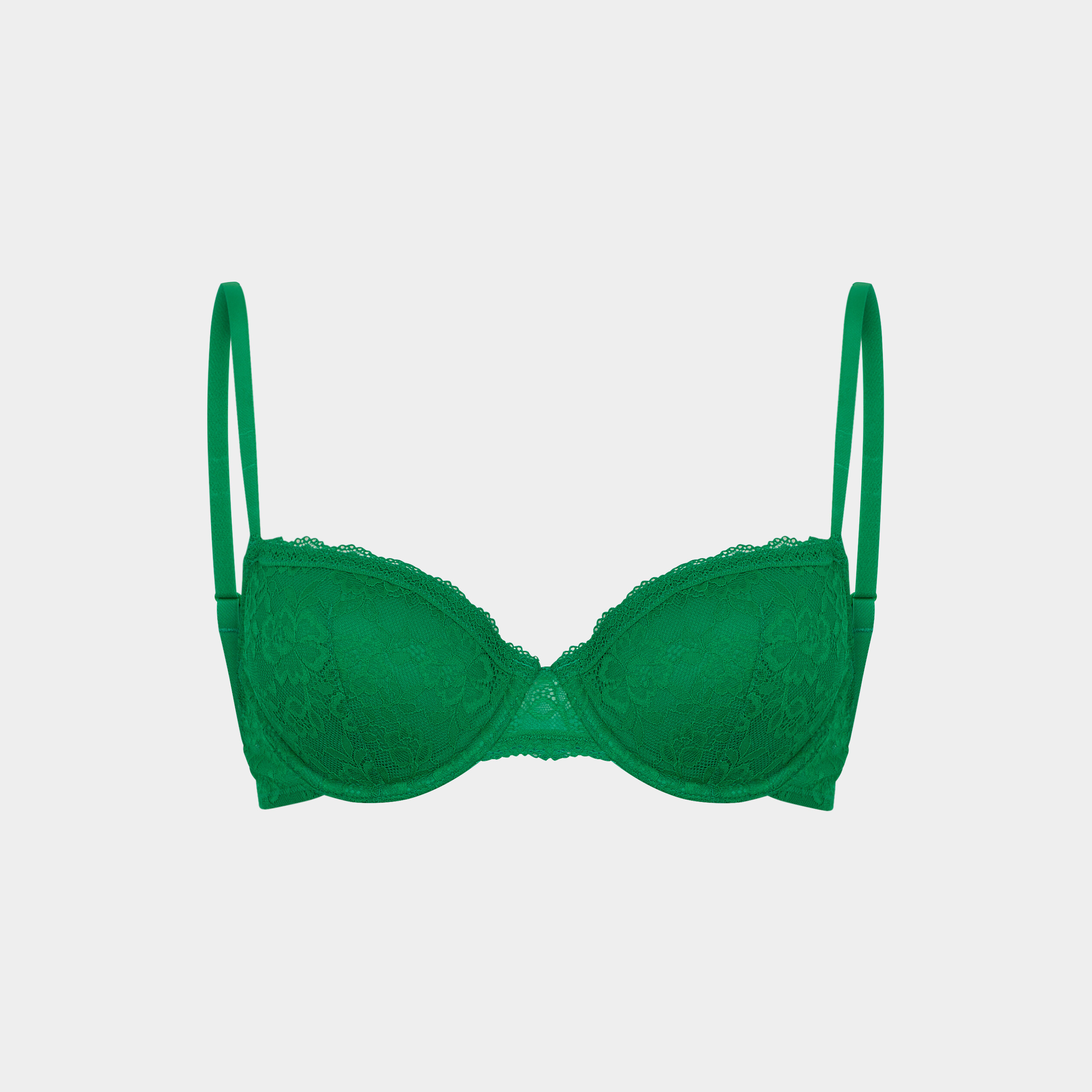 Soutien-gorge corbeille padd&eacute; dentelle vert menthe femme