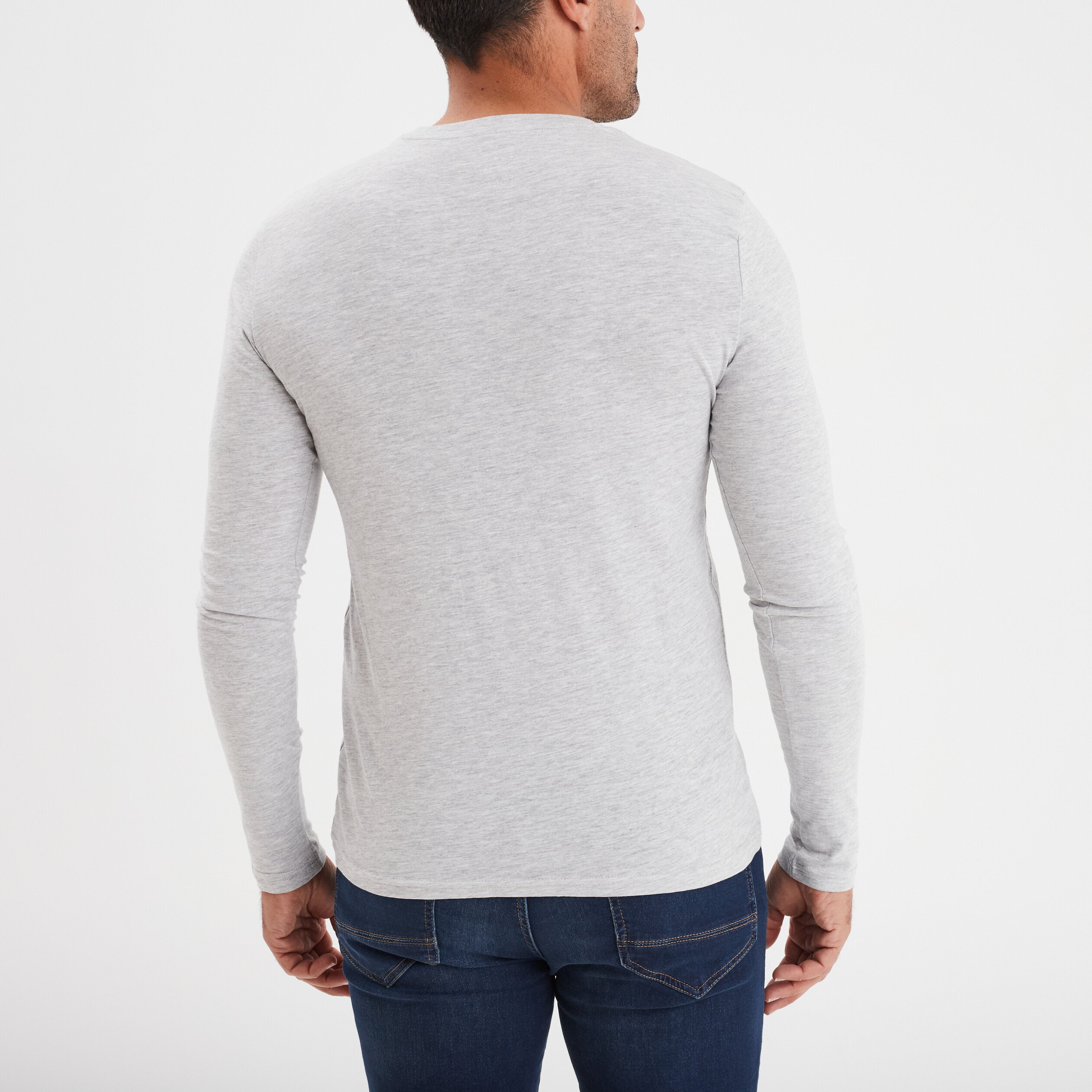 t shirt manches longues gris homme T-shirt manches longues gris homme
