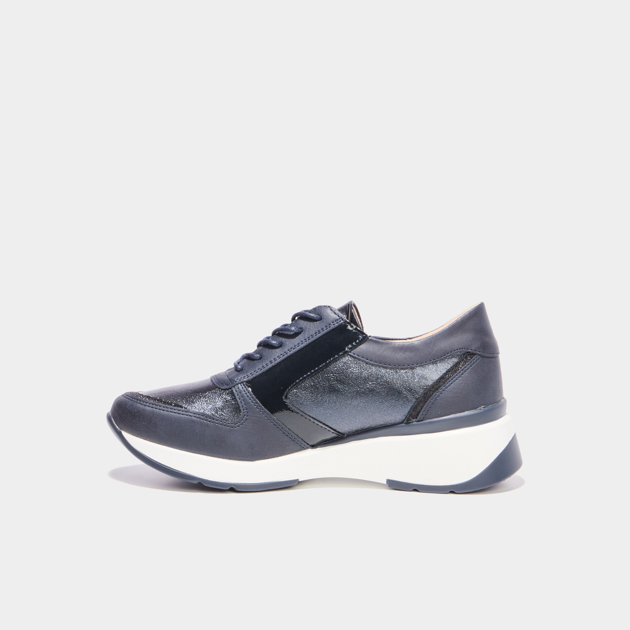 Baskets running zipp&eacute;es bleu marine femme