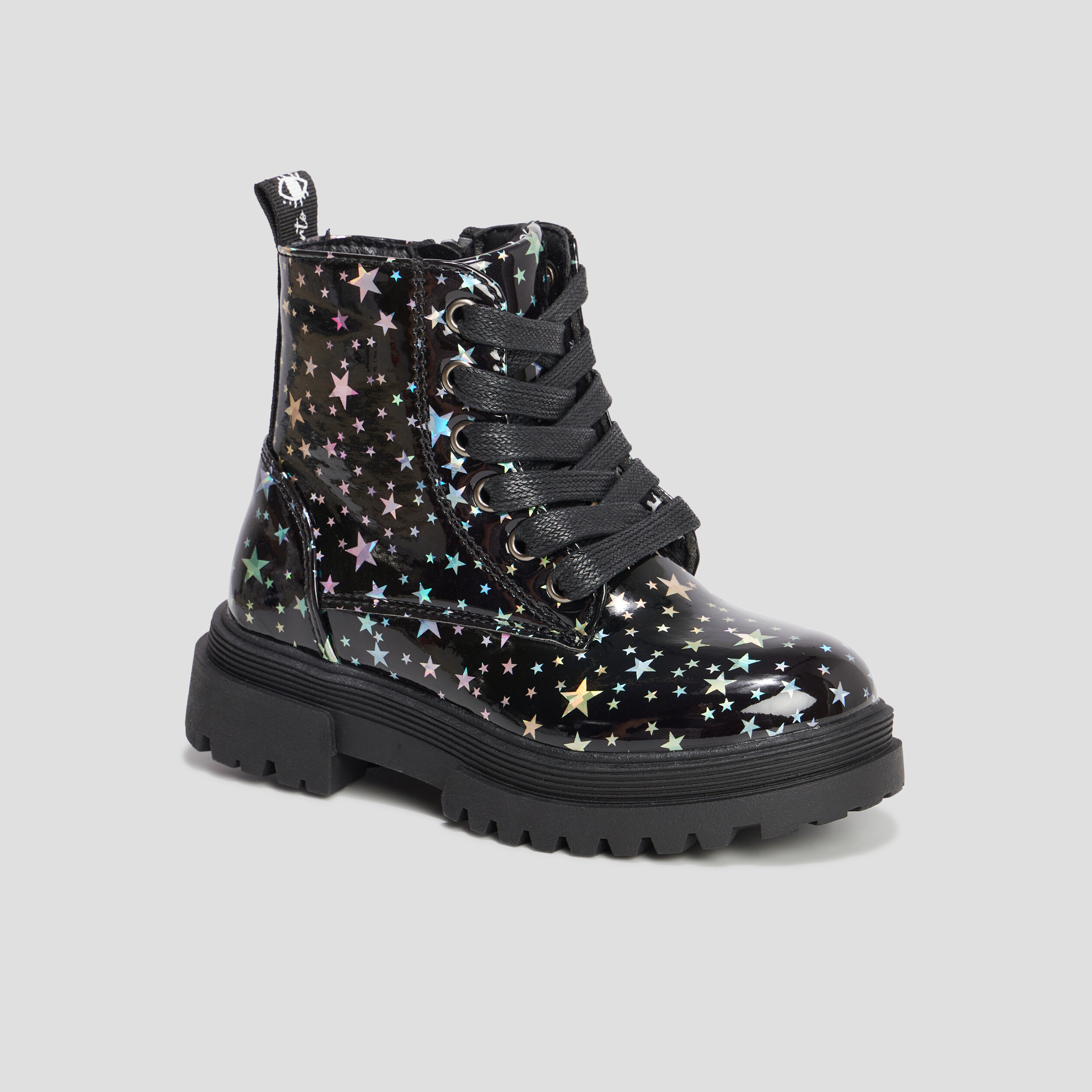 Bottines vernies semelles crantées noir fille