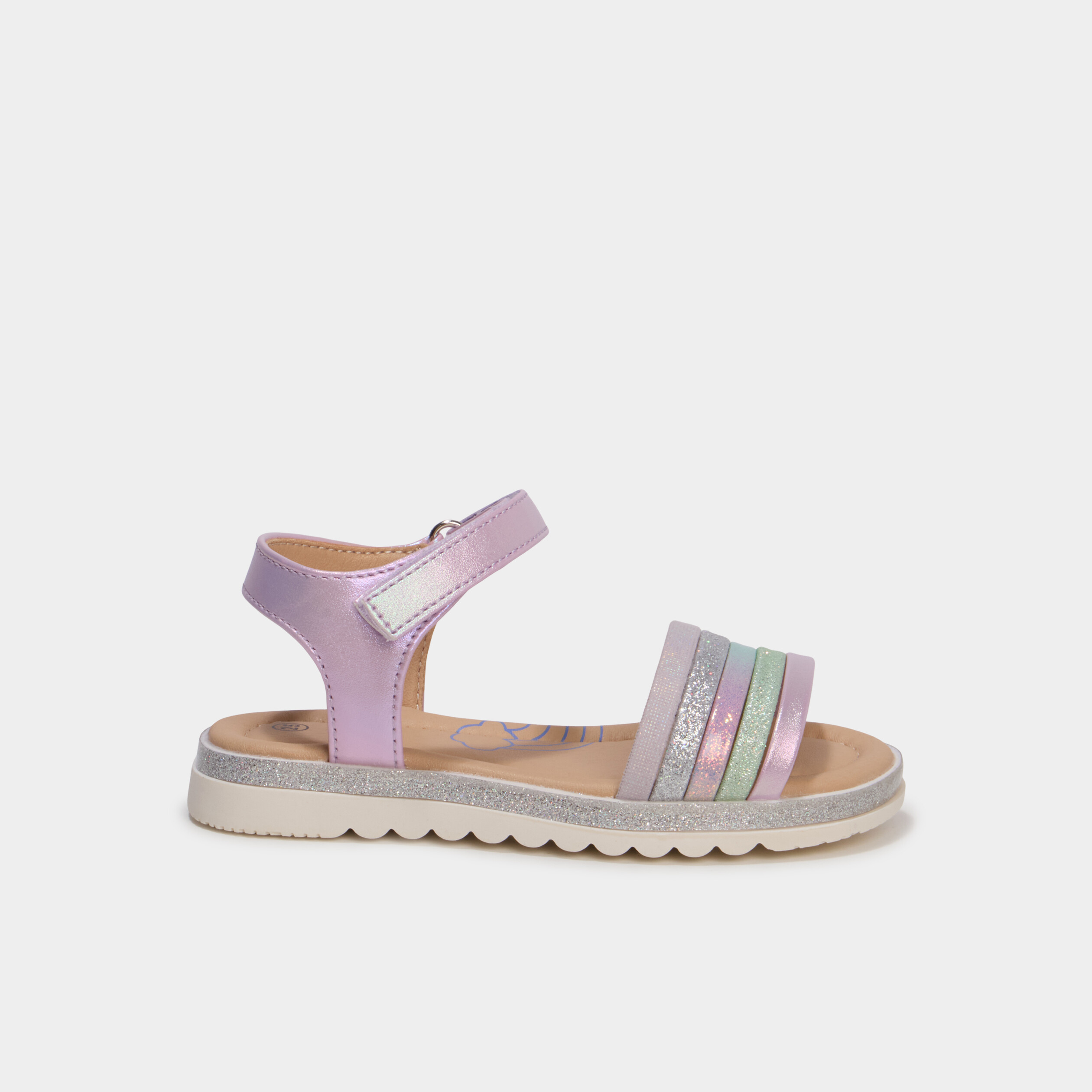Sandales &agrave; paillettes multicolore fille