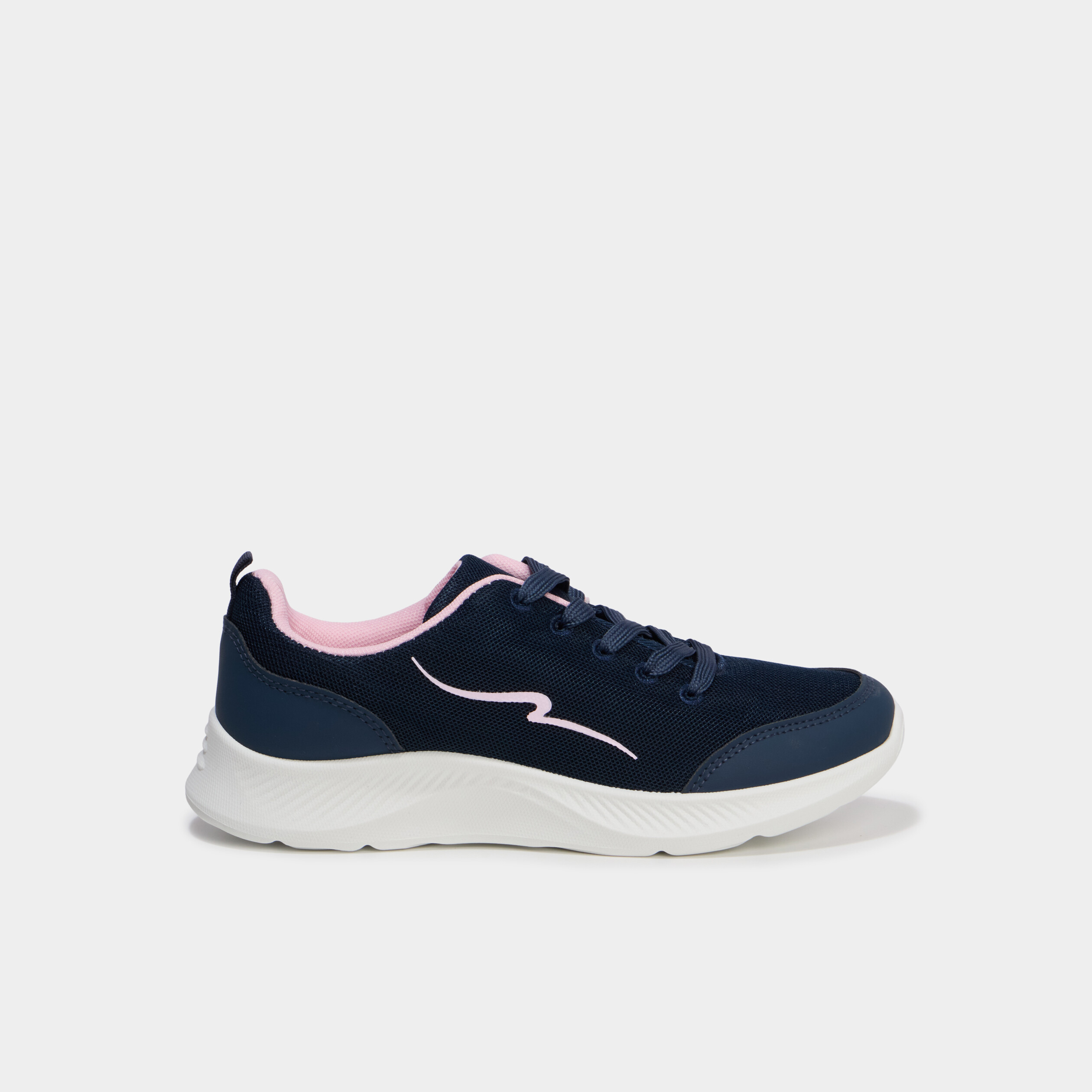 Baskets running &agrave; lacets bleu marine fille