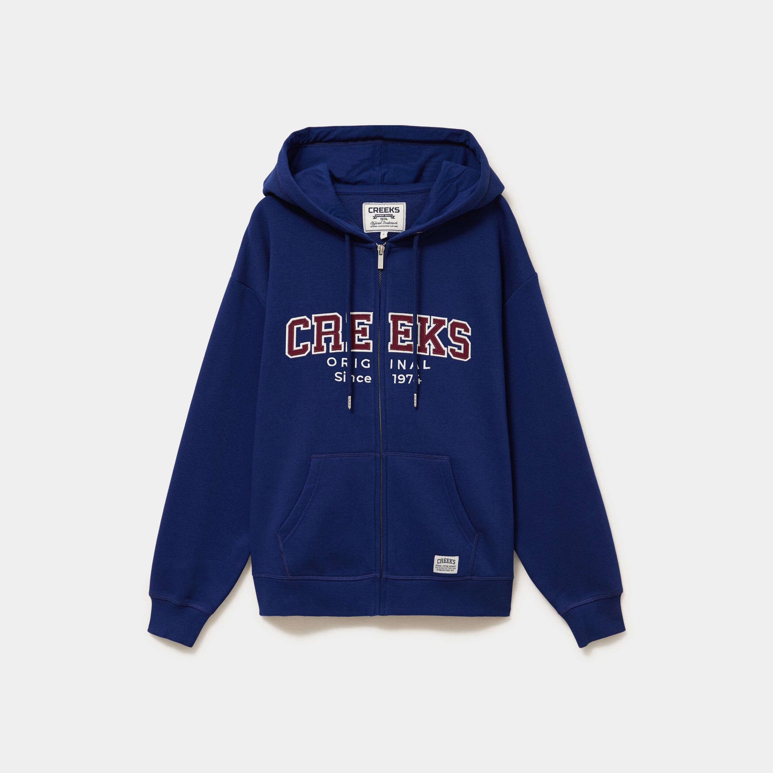 Sweat zipp&eacute; &agrave; capuche bleu fonc&eacute; femme