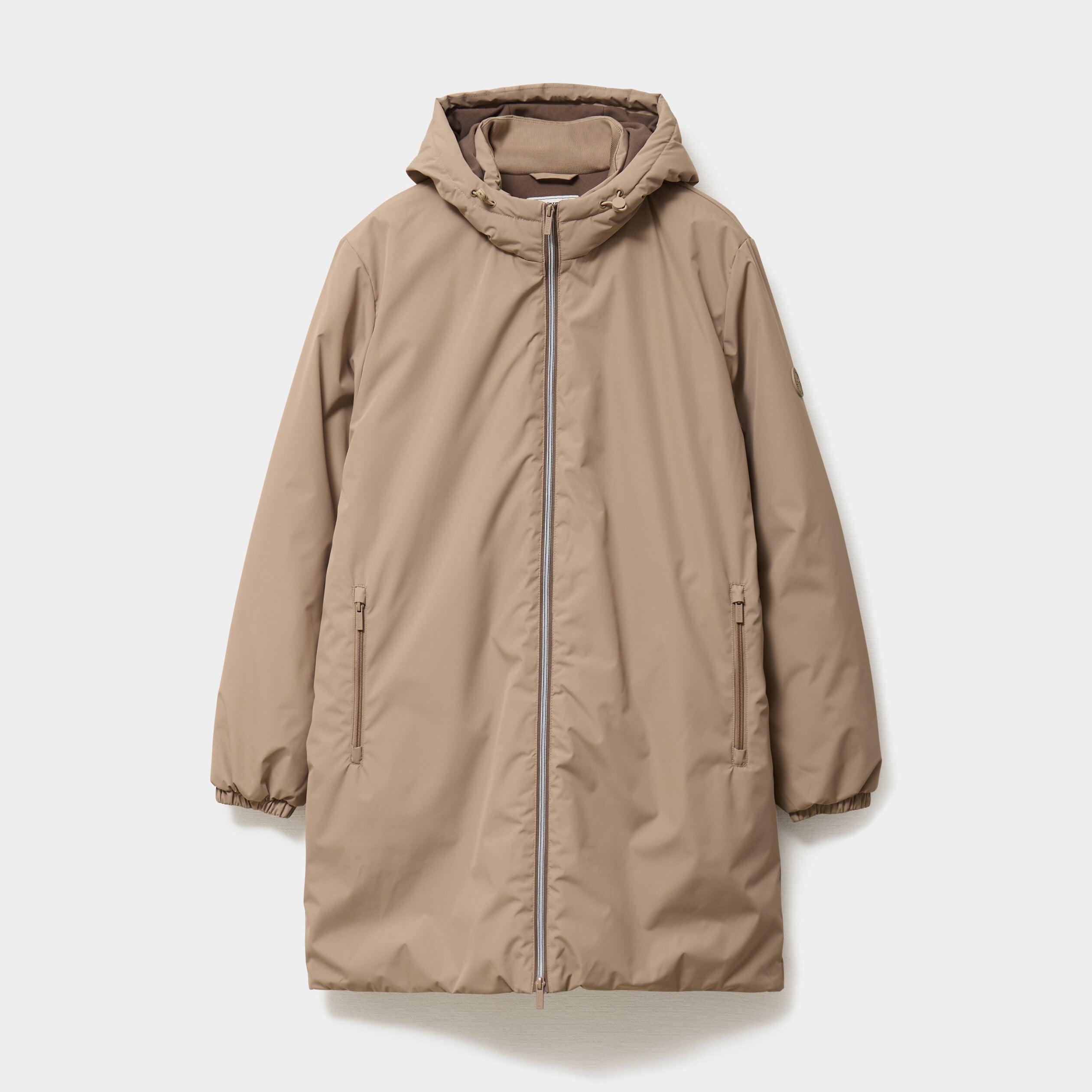 Parka d&eacute;perlante doubl&eacute;e &agrave; capuche taupe homme