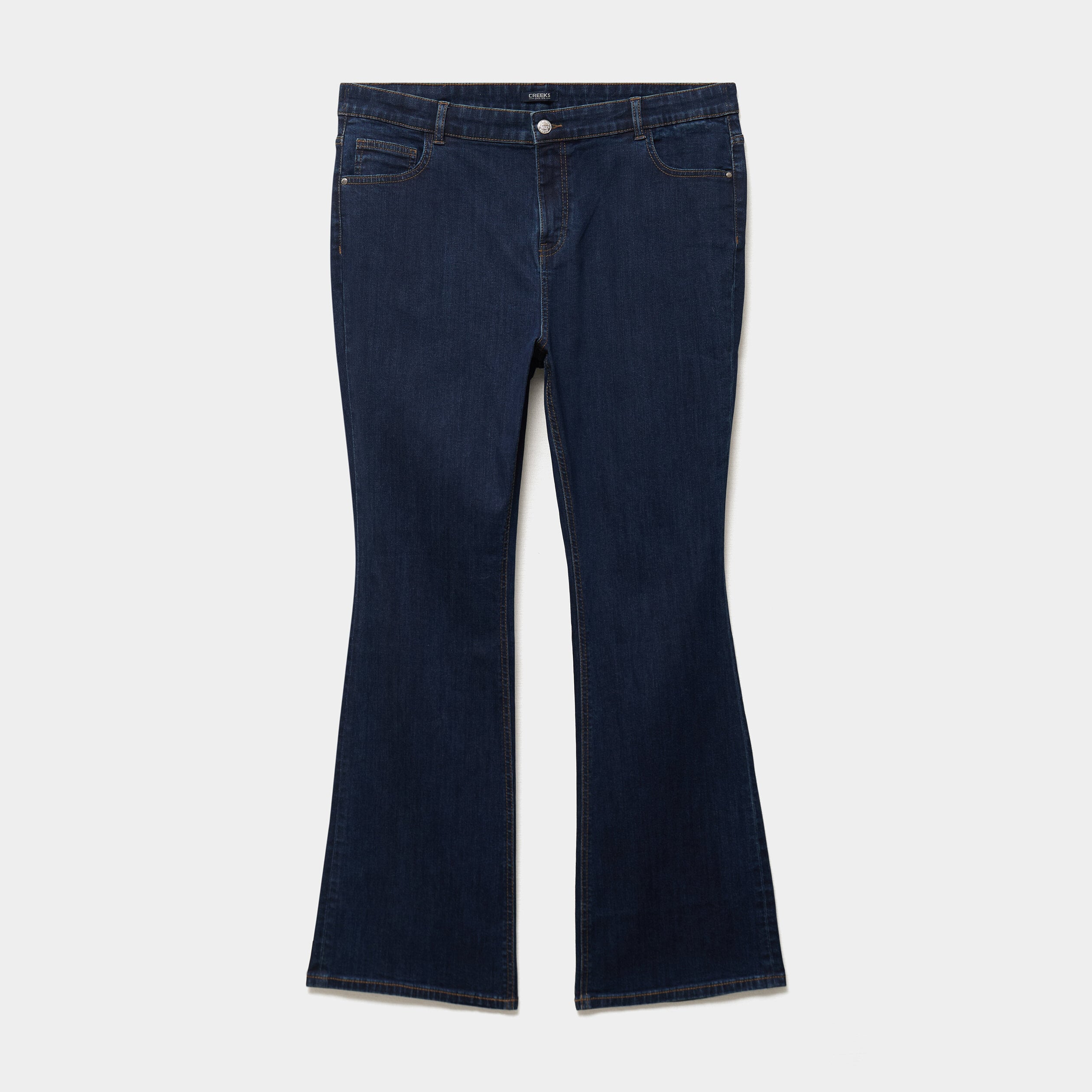 Jean flare 5 poches taille haute denim brut femme grande taille