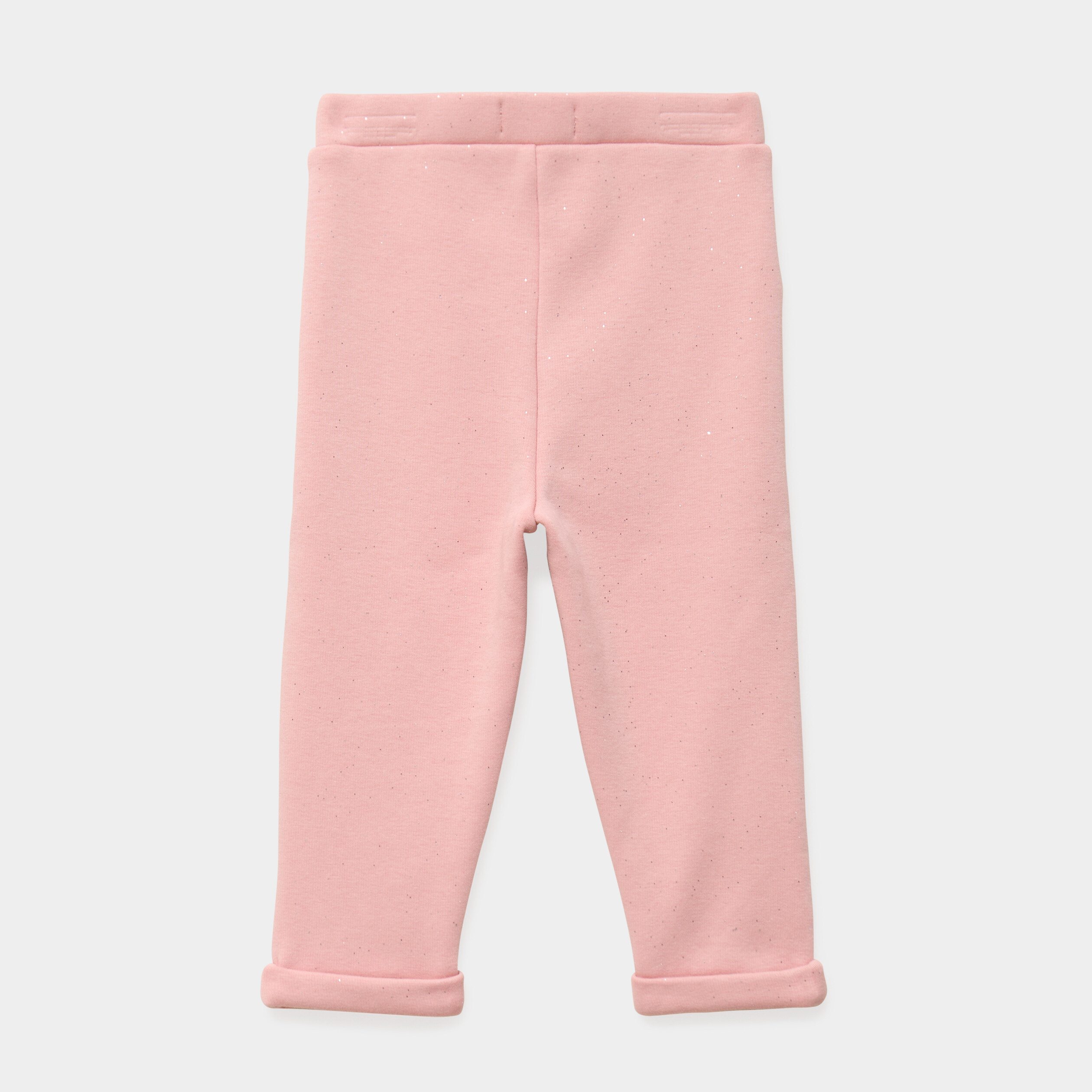 Legging molletonn&eacute; &agrave; paillettes rose poudr&eacute;e b&eacute;b&eacute; fille
