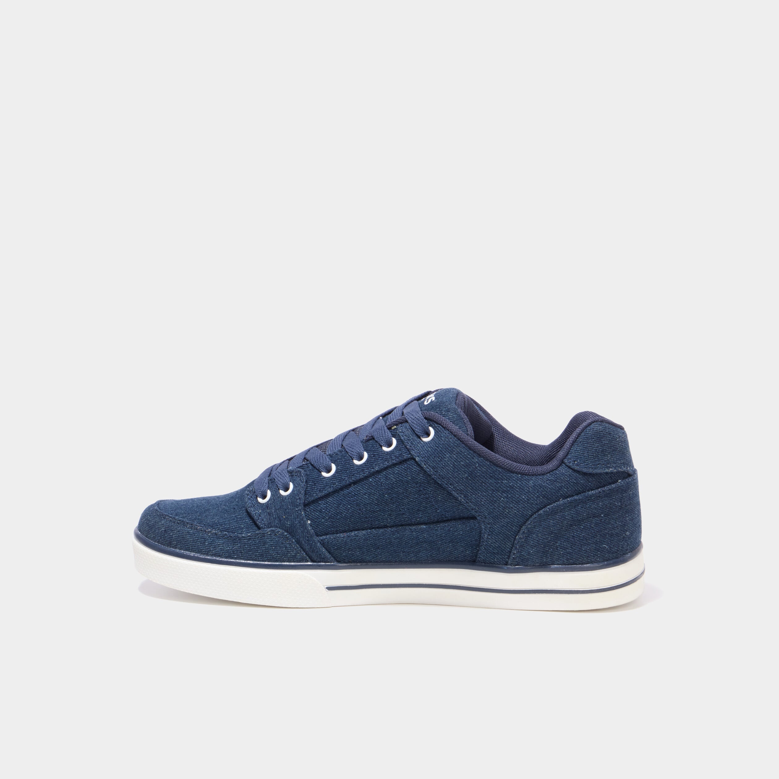 Tennis basses en toile &agrave; lacets bleu marine homme