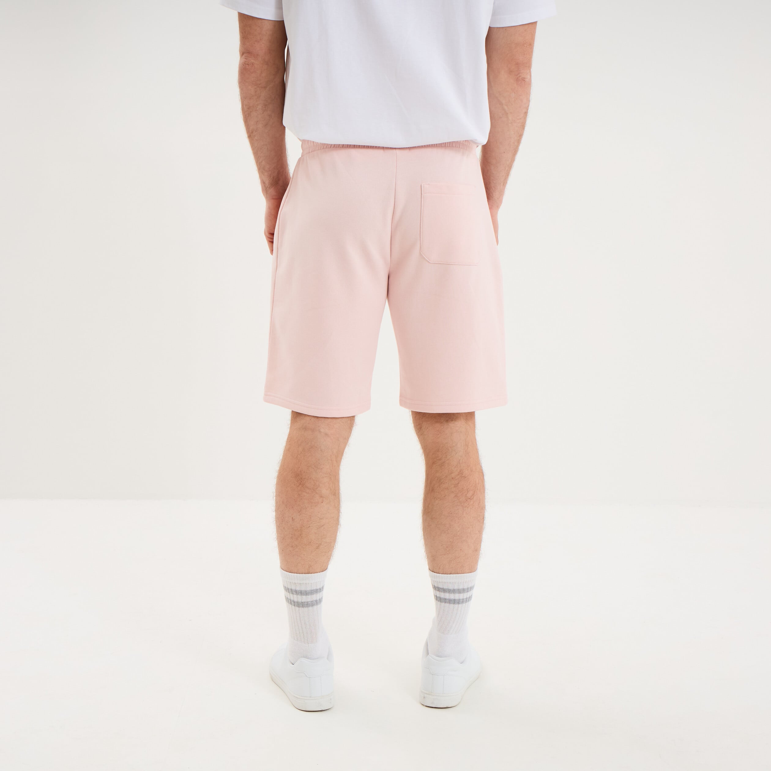 Short jogging molleton droit rose pastel homme