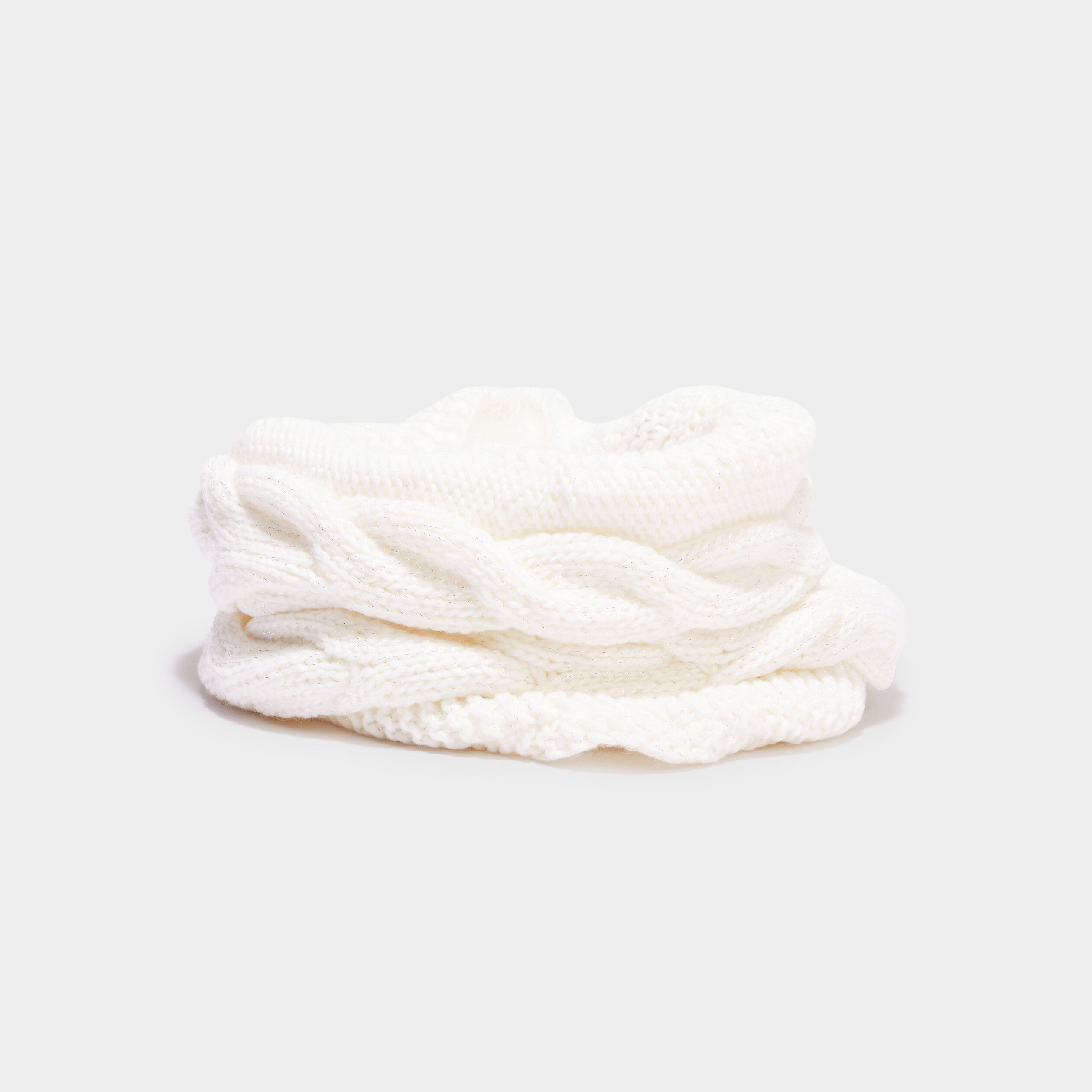 Snood avec torsades ivoire femme