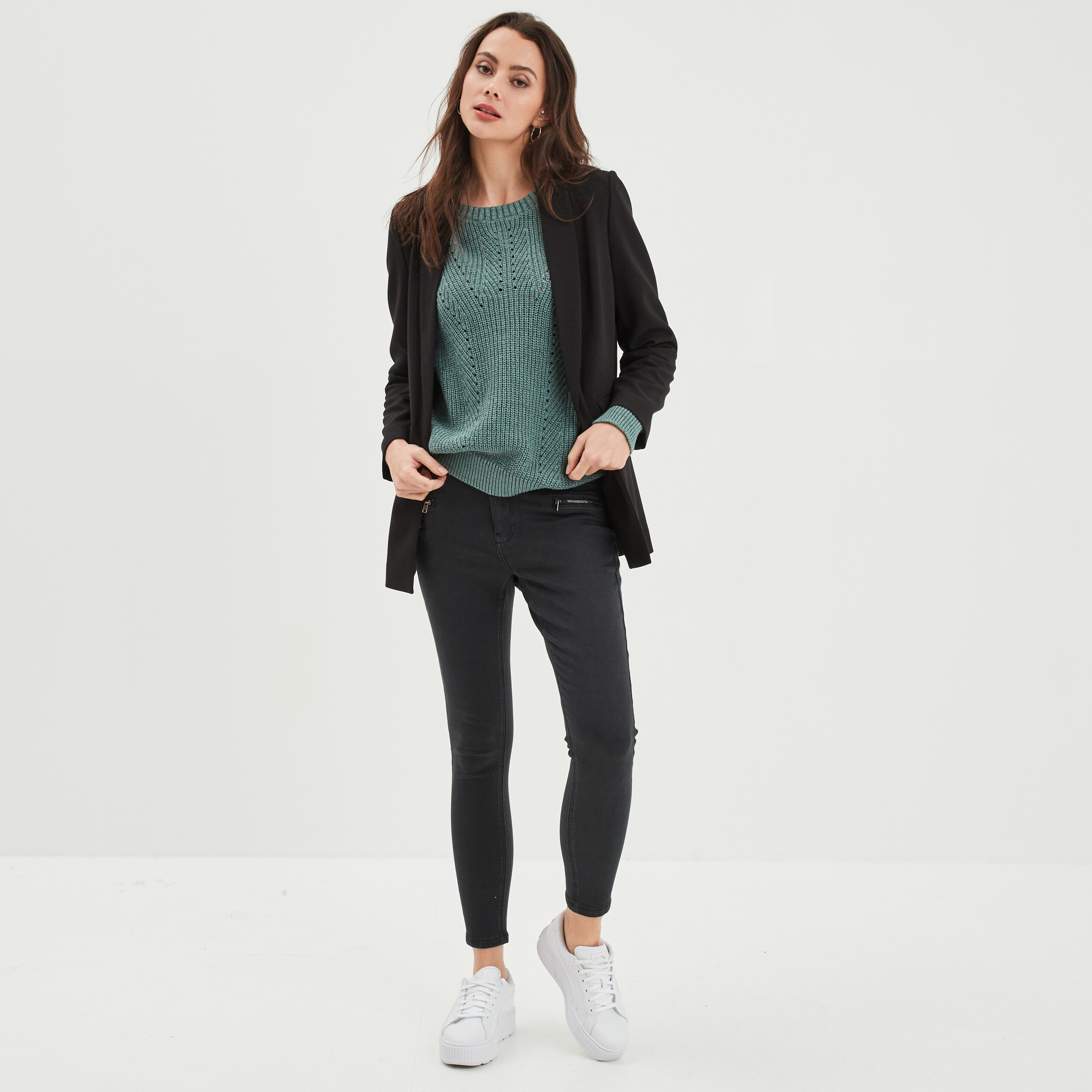 pull ajoure col rond liberto bleu femme Pull ajouré col rond Liberto bleu femme
