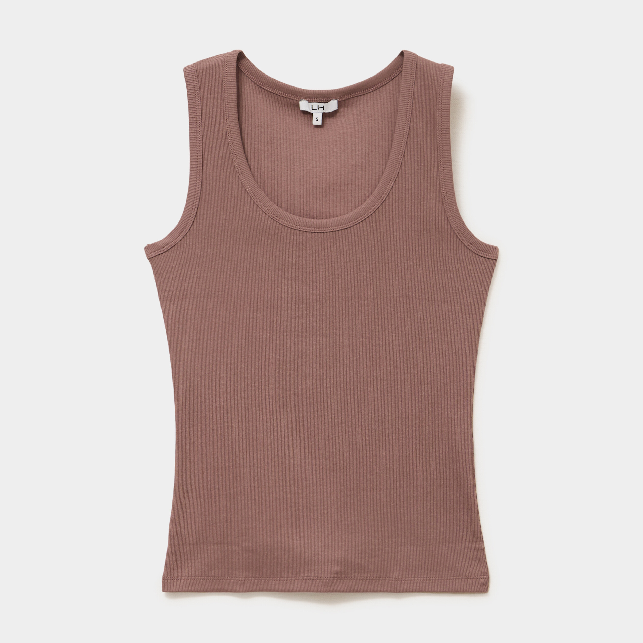 D&eacute;bardeur ajust&eacute; col rond coton marron cognac femme