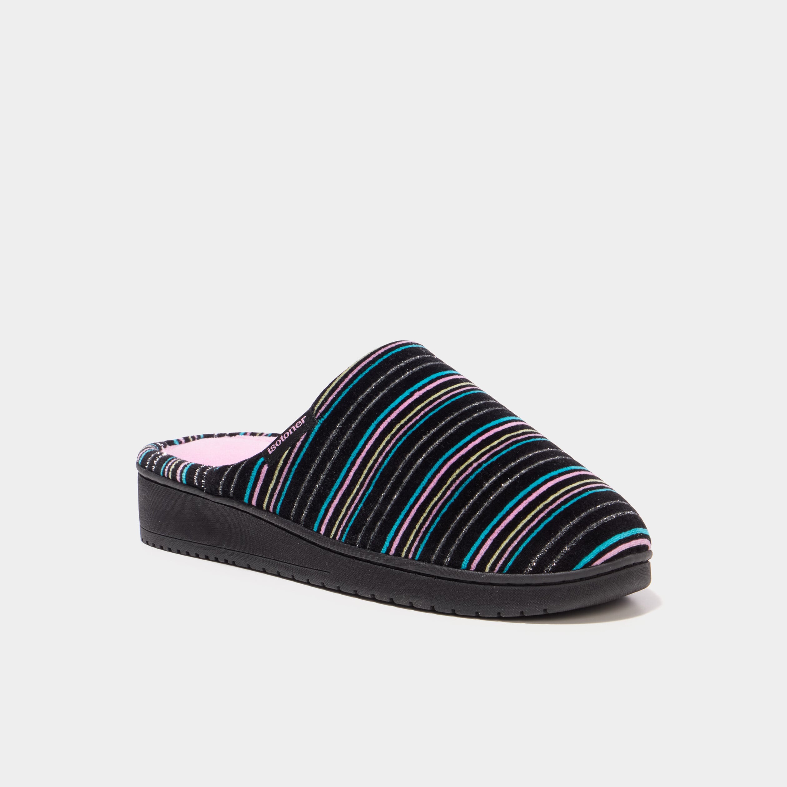 Chaussons mules lavables Isotoner vert turquoise femme