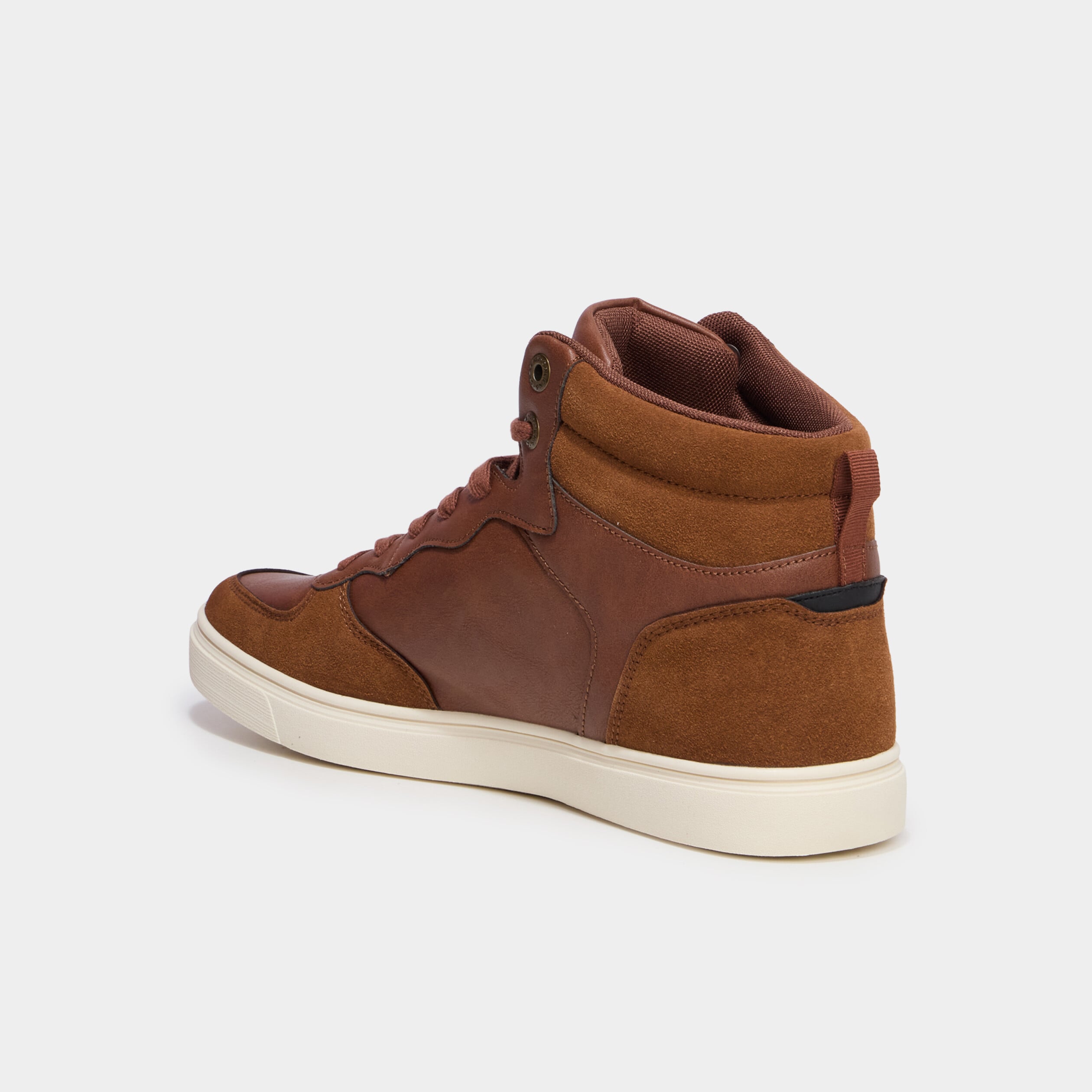 Baskets montantes &agrave; lacets marron homme