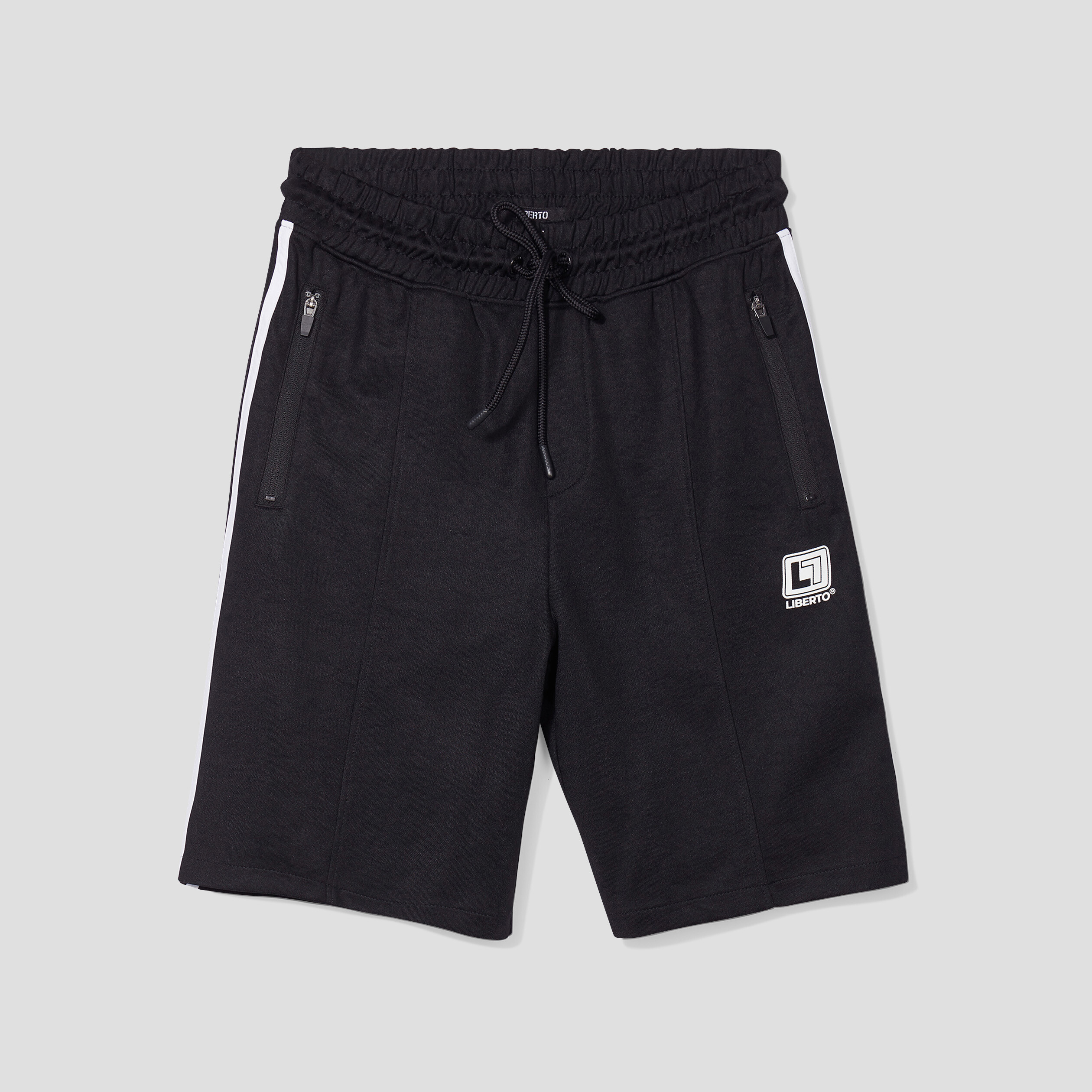 Short jogging droit &eacute;lastiqu&eacute; Liberto noir homme