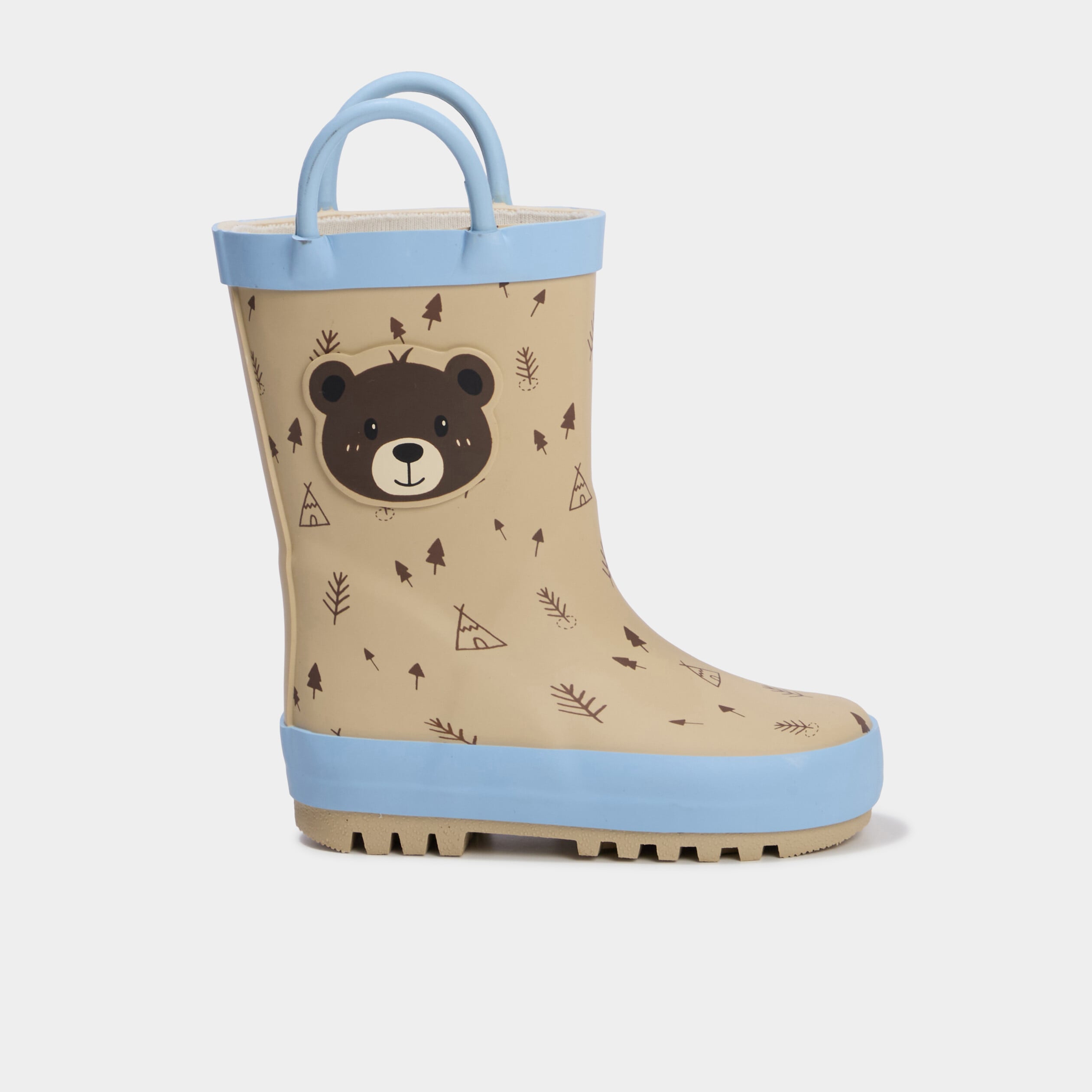 Bottes de pluie avec anses sable b&eacute;b&eacute; gar&ccedil;on