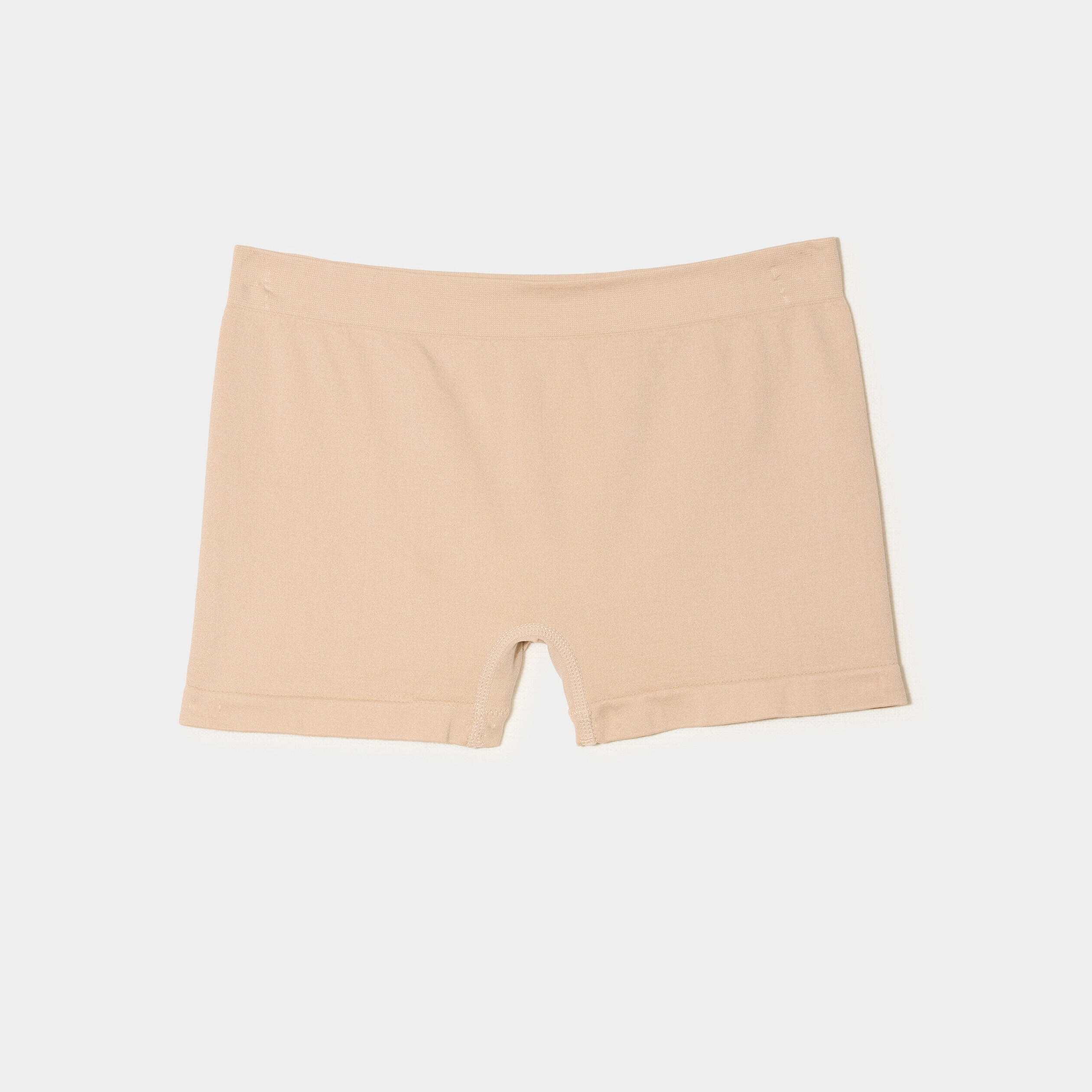 short cycliste taille elastiquee beige femme Short cycliste taille élastiquée beige femme