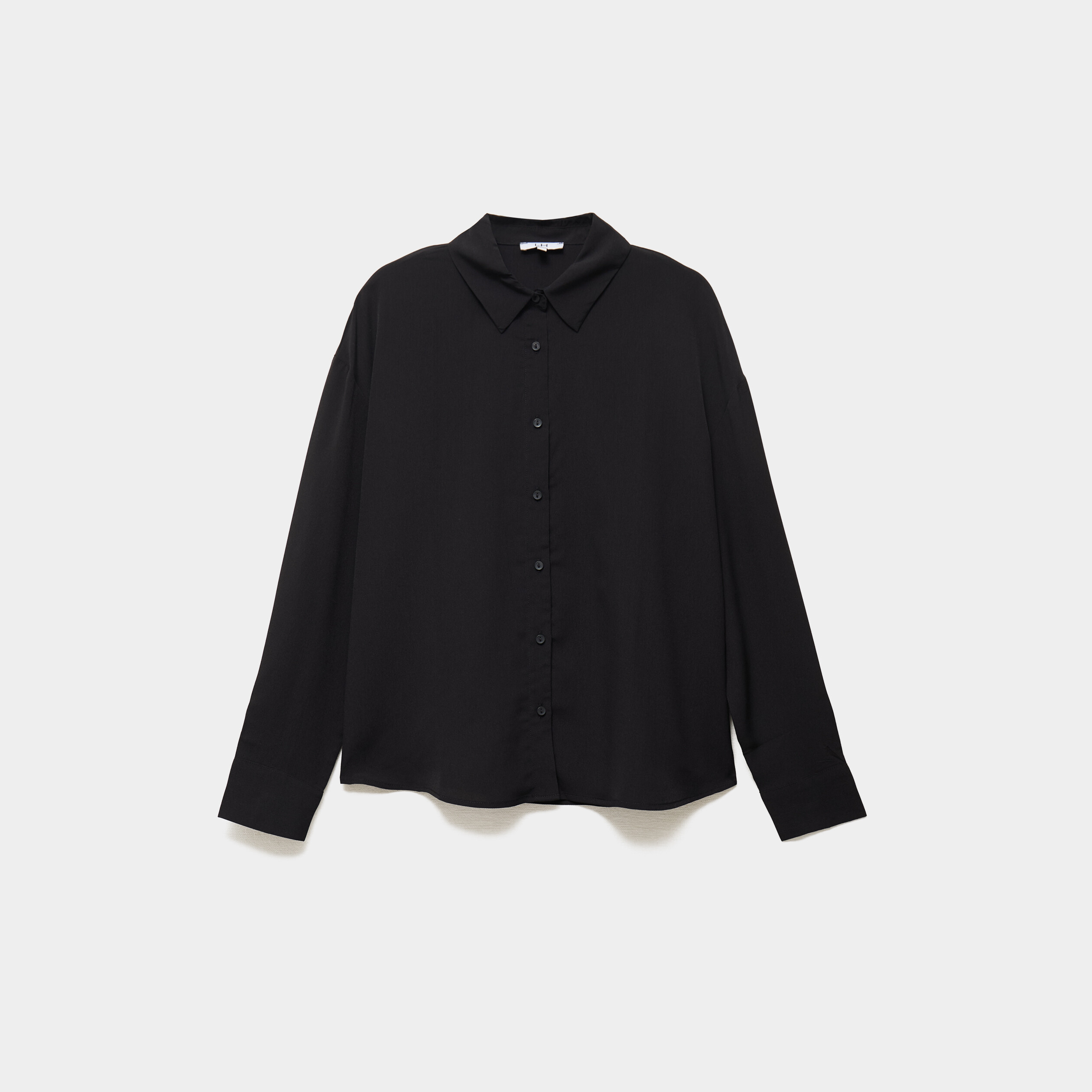 Chemise fluide manches longues noir femme