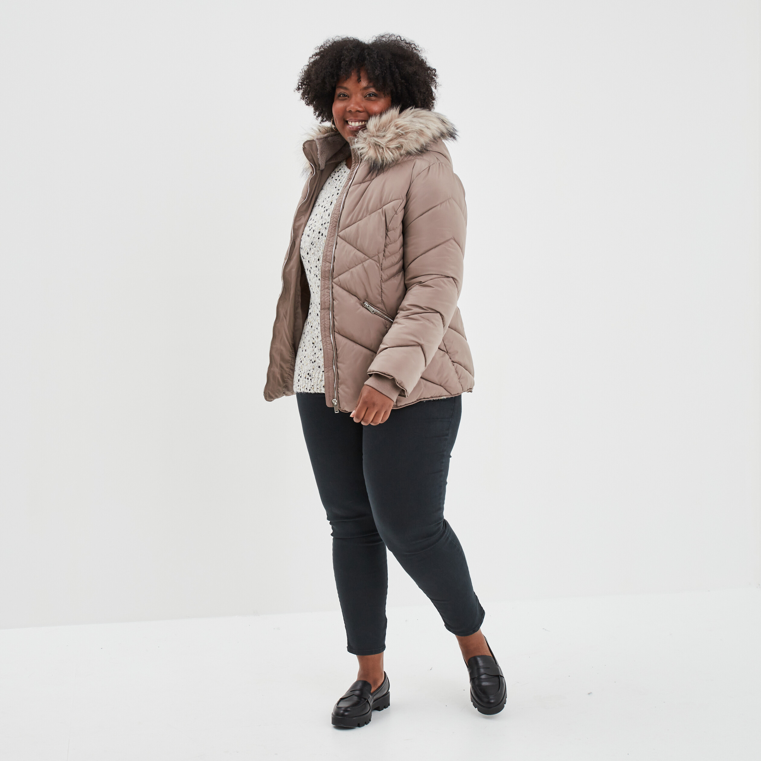 Pull col rond bateau blanc femme grande taille