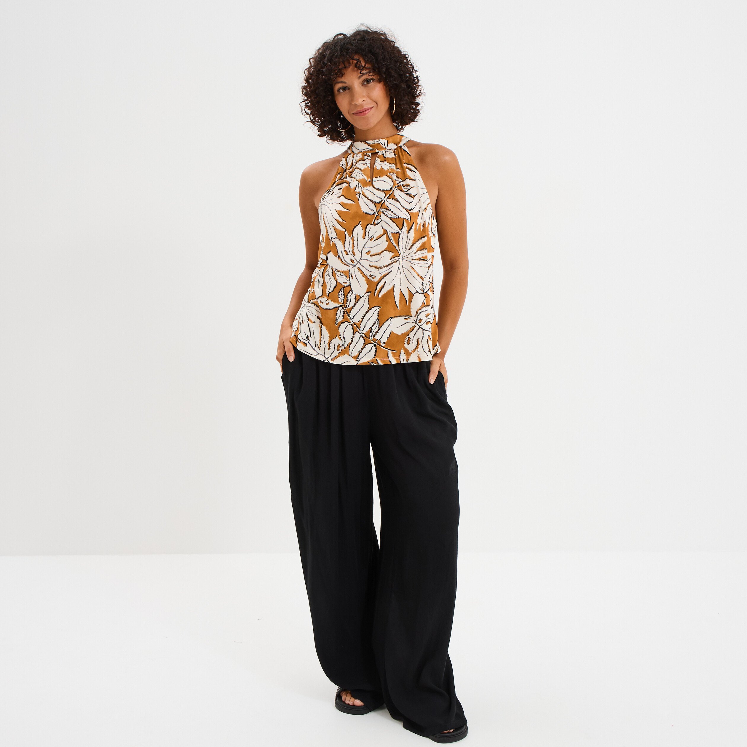 debardeur encolure americaine jaune moutarde femme Débardeur encolure américaine jaune moutarde femme