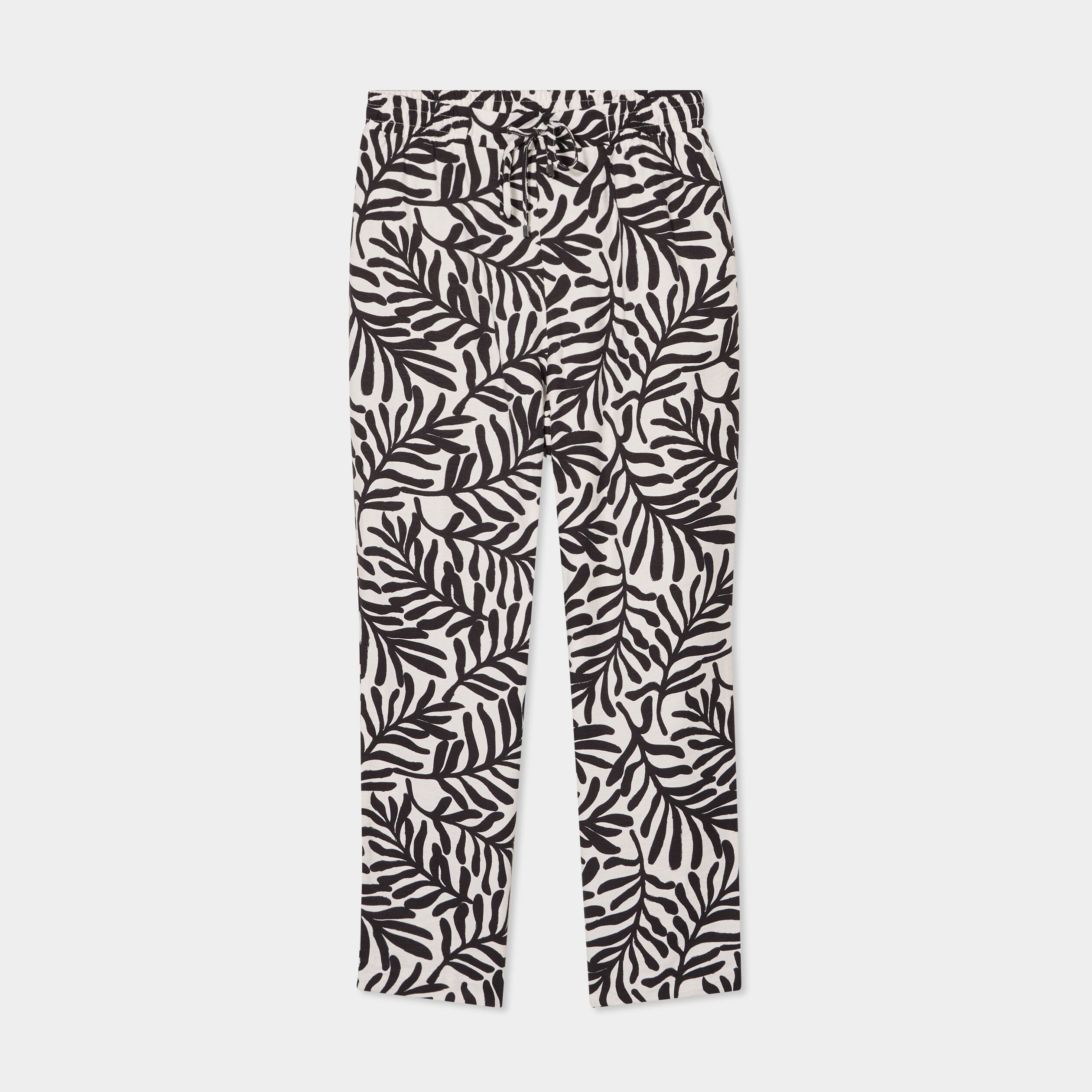Pantalon fluide coupe cigarette blanc femme