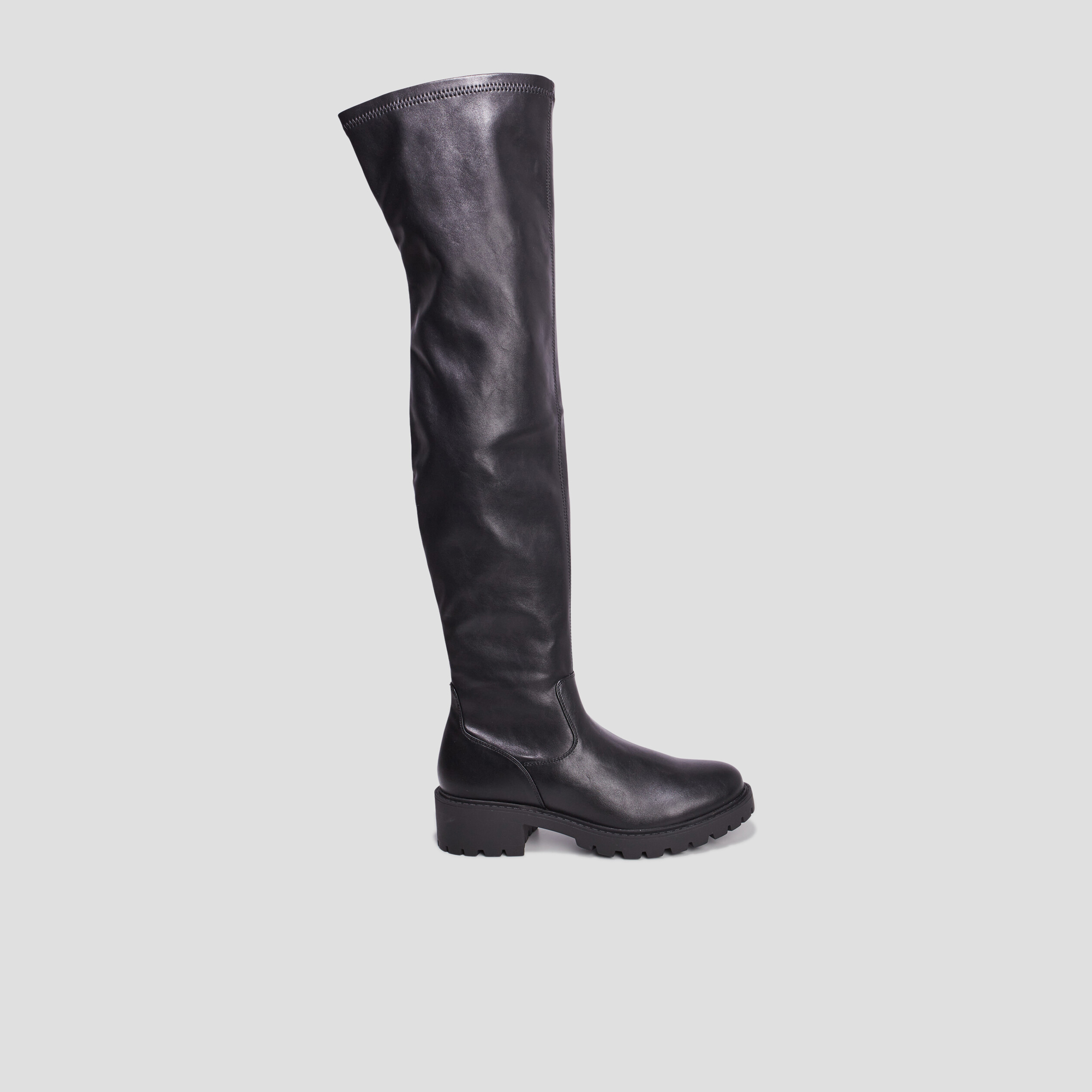 Bottes cuissardes semelle chunky noir femme