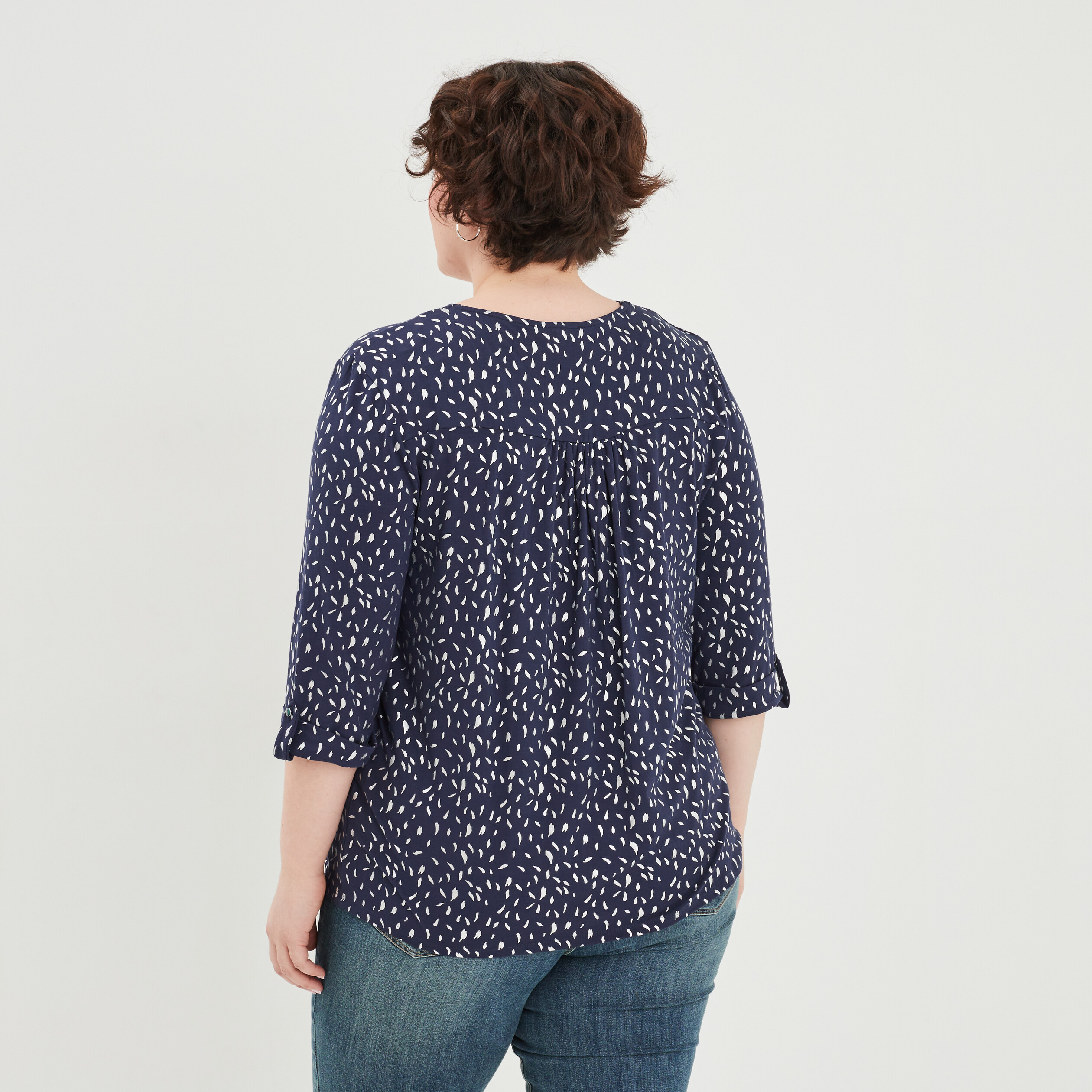 Tee shirt bleu top marine femme grande taille