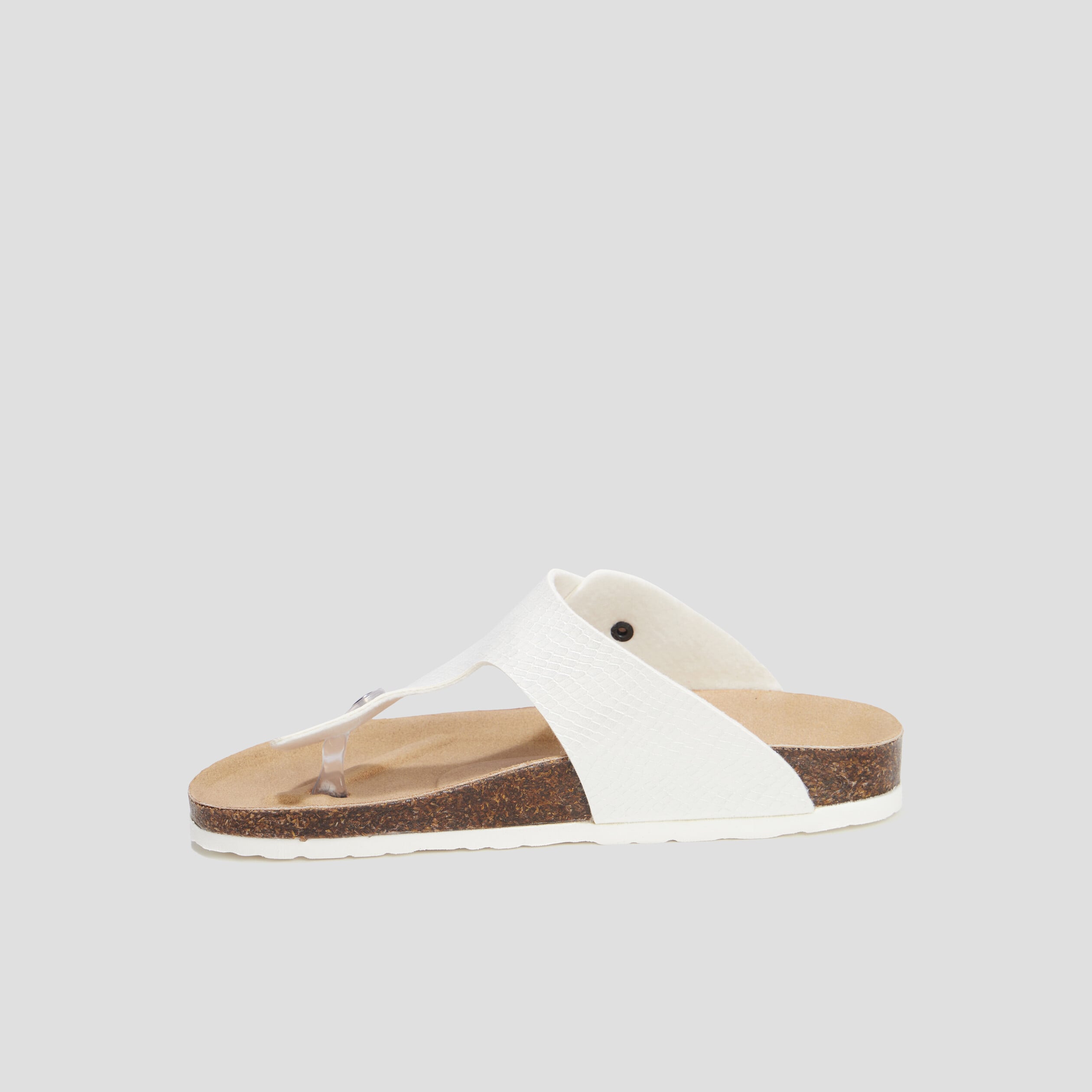 Mules plates entredoigts blanc femme