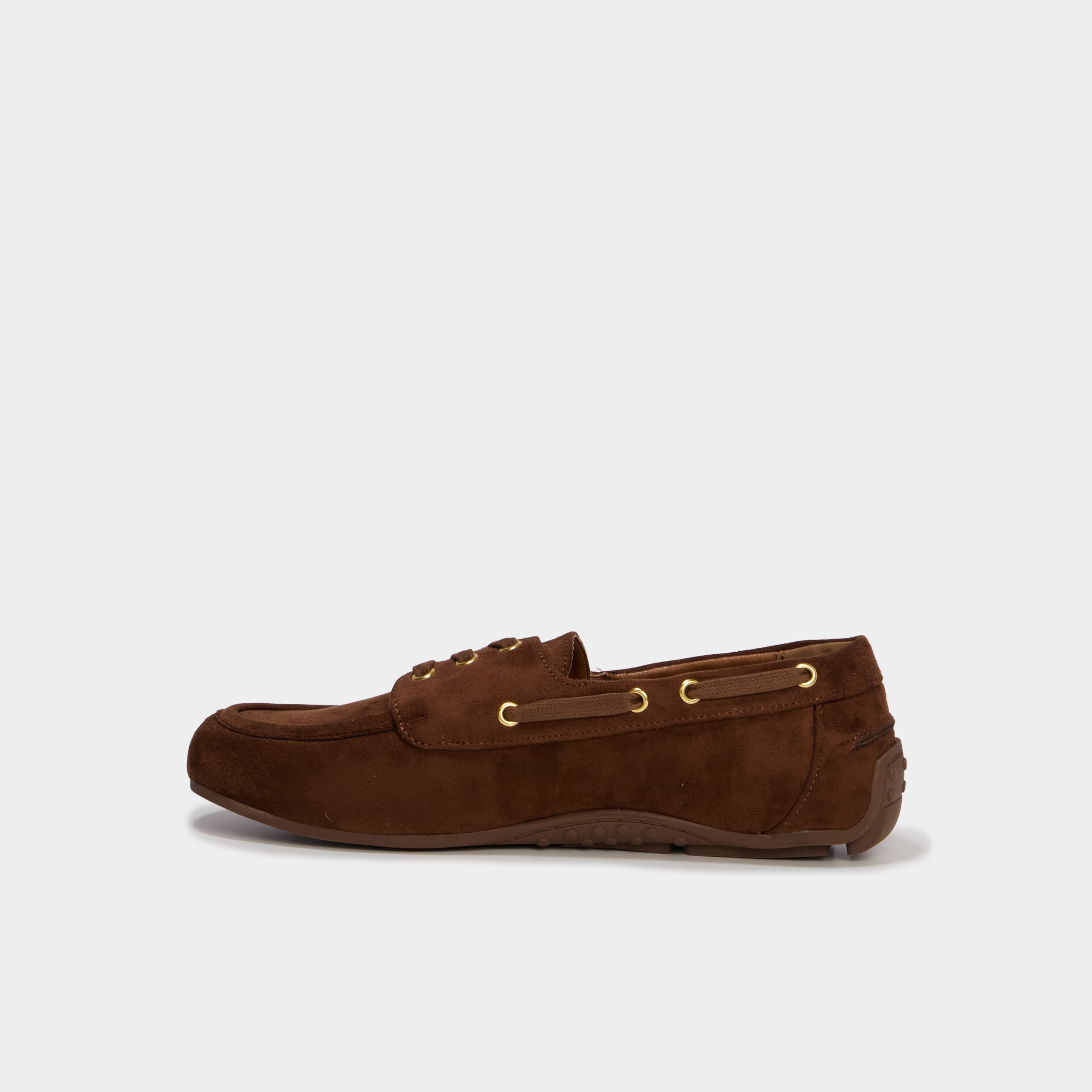 Mocassin en su&eacute;dine &agrave; lacets marron femme