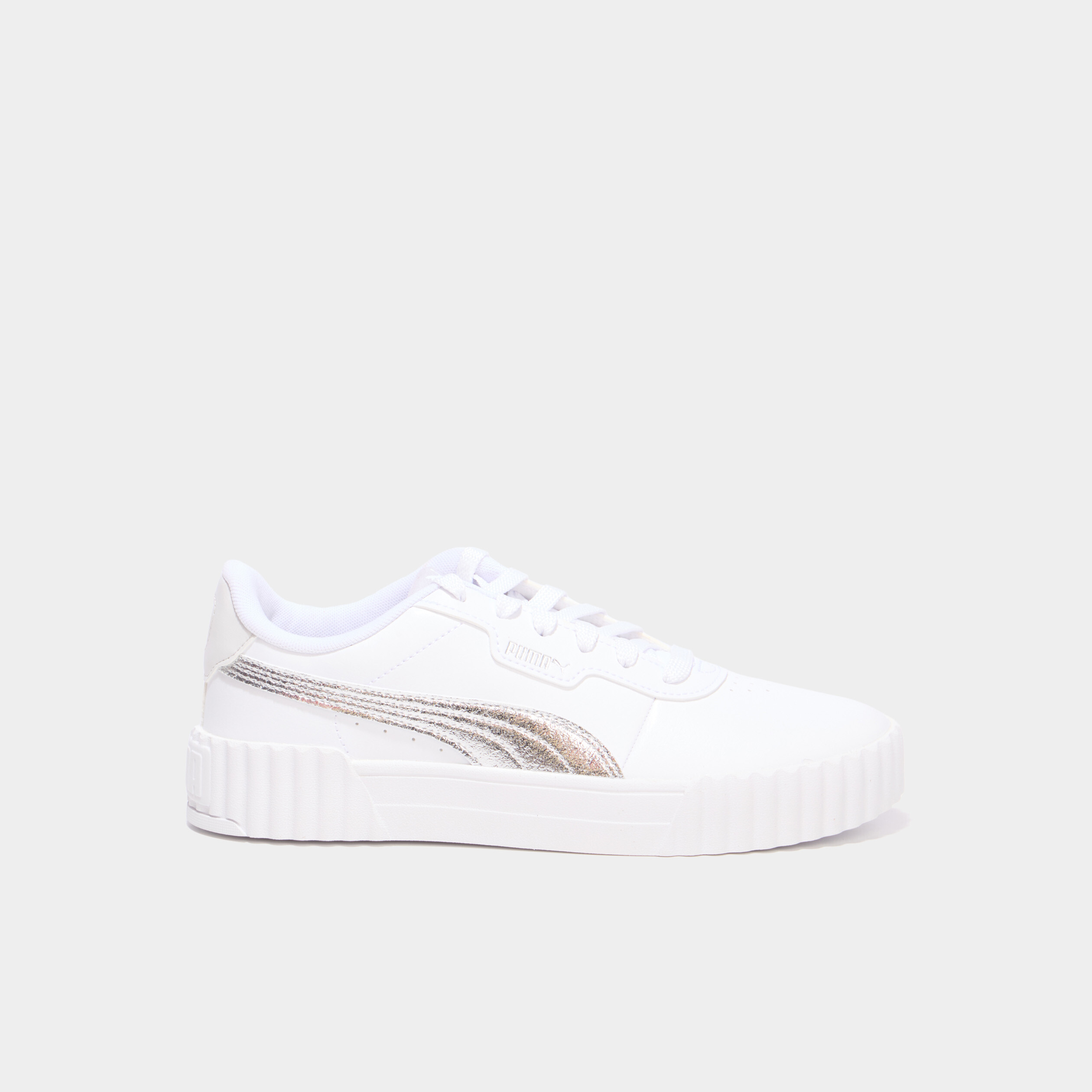 Tennis basses &agrave; lacets Carina 3.0 Puma gris argent femme