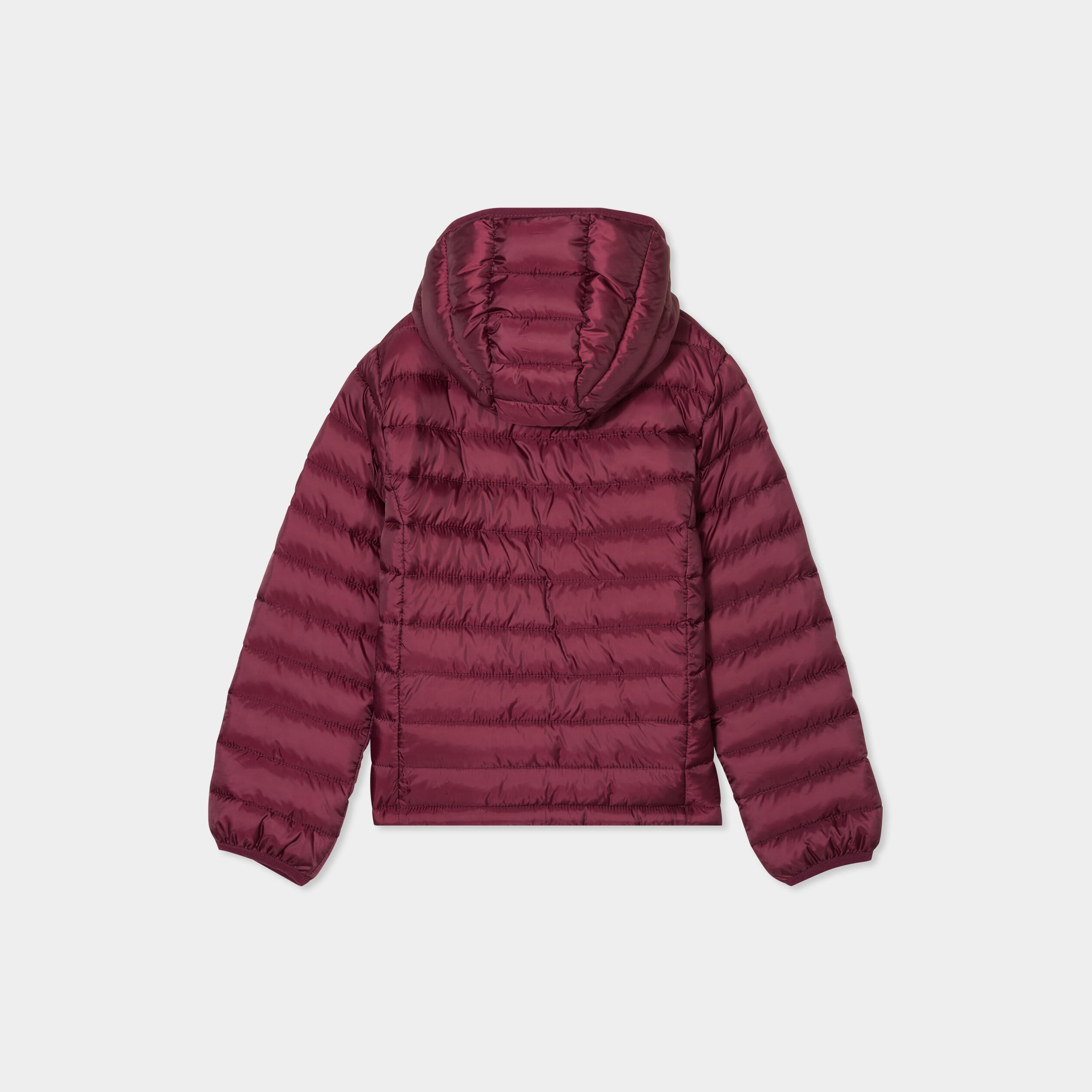 Doudoune l&eacute;g&egrave;re &agrave; capuche imperm&eacute;able prune fille