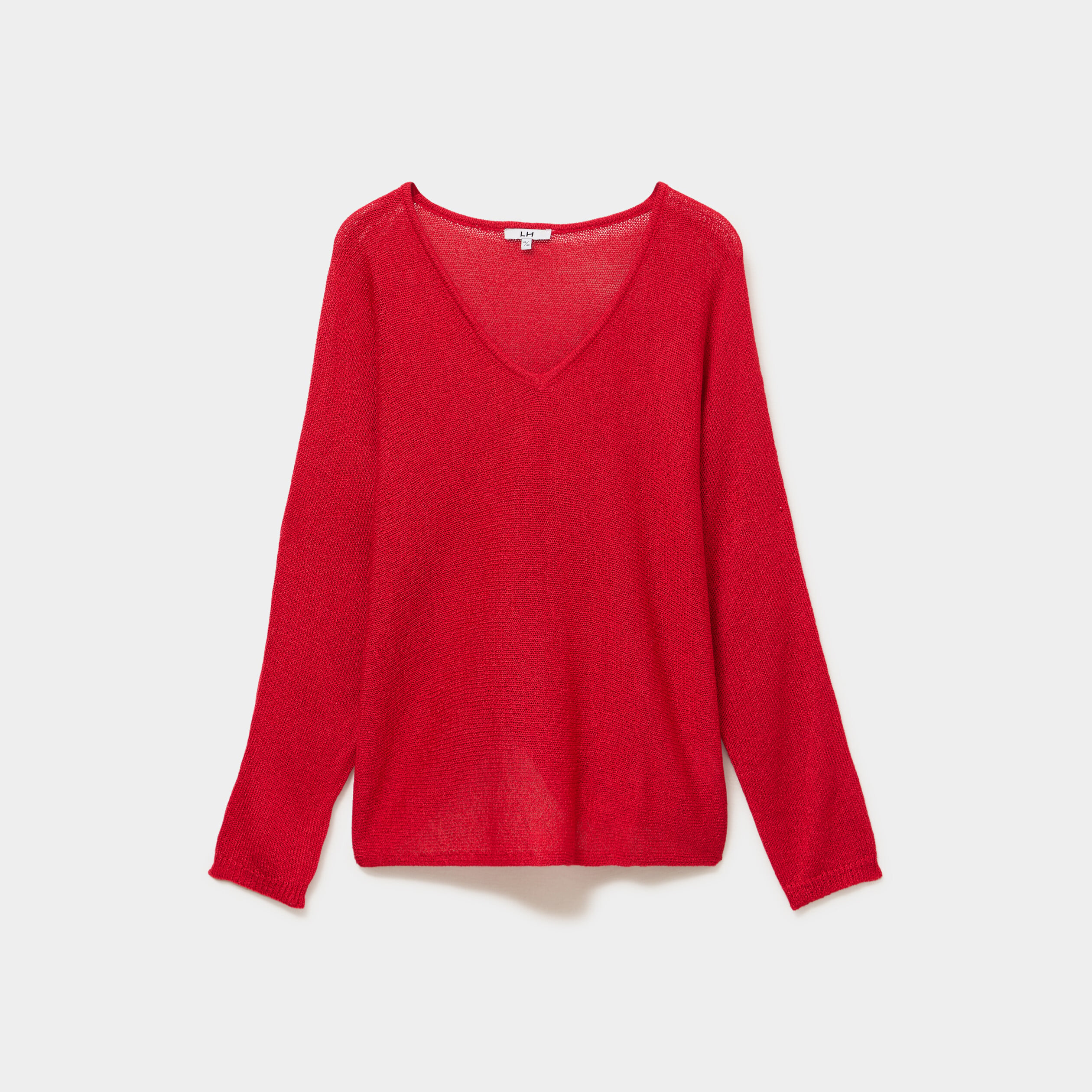 Pull ajust&eacute; manches longues rouge femme grande taille