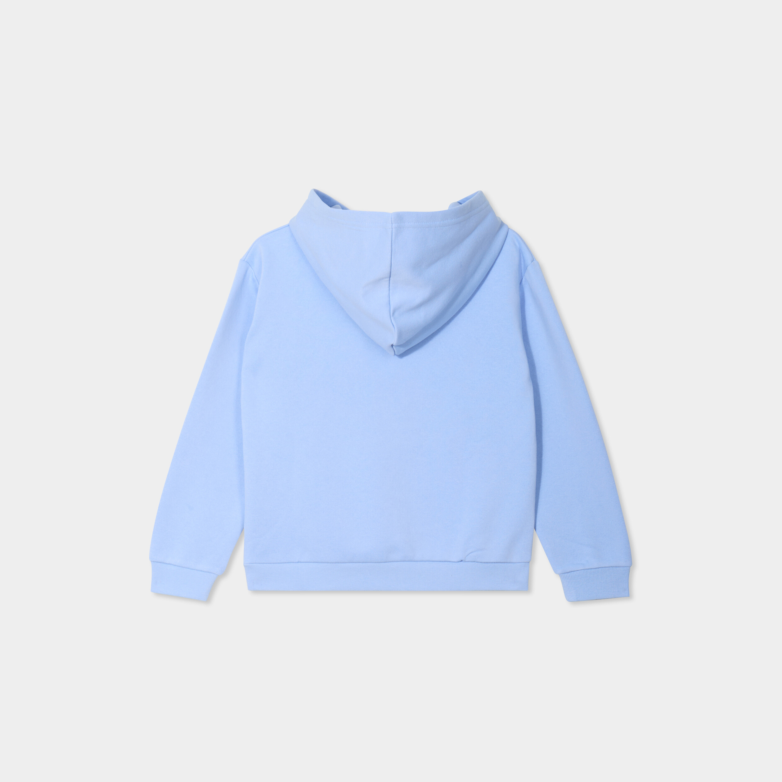 Sweat &agrave; capuche hoodie relax molleton bleu clair fille
