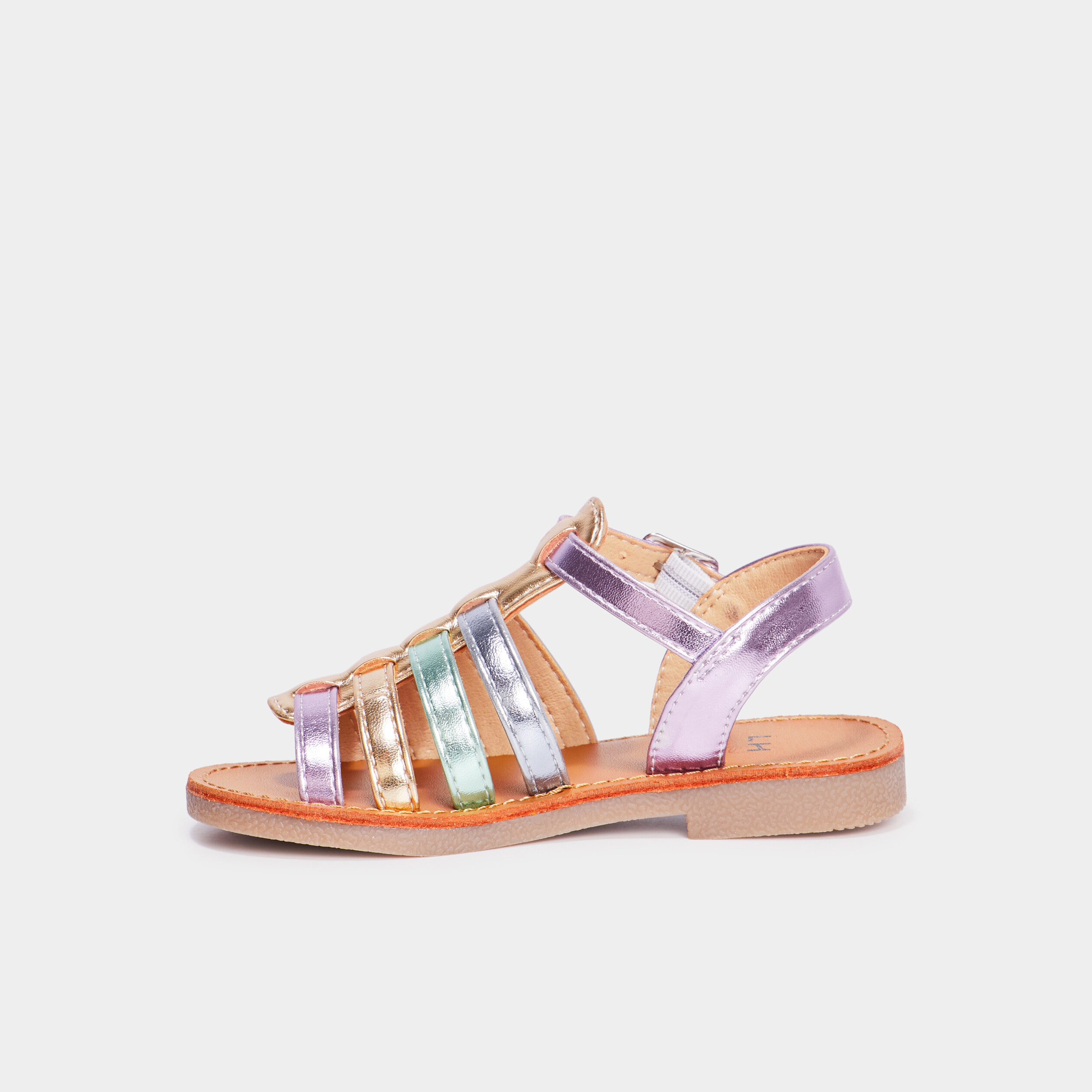 sandales brides metallisees gris argent fille Sandales brides métallisées gris argent fille