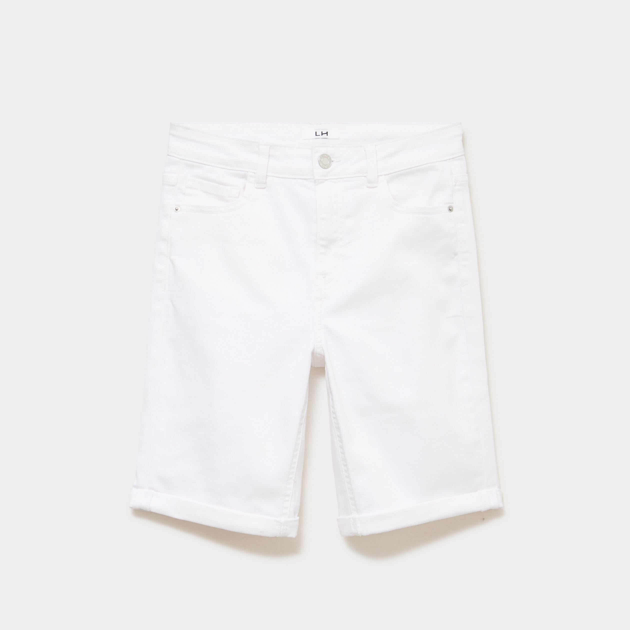 Bermuda en jean slim ecru femme