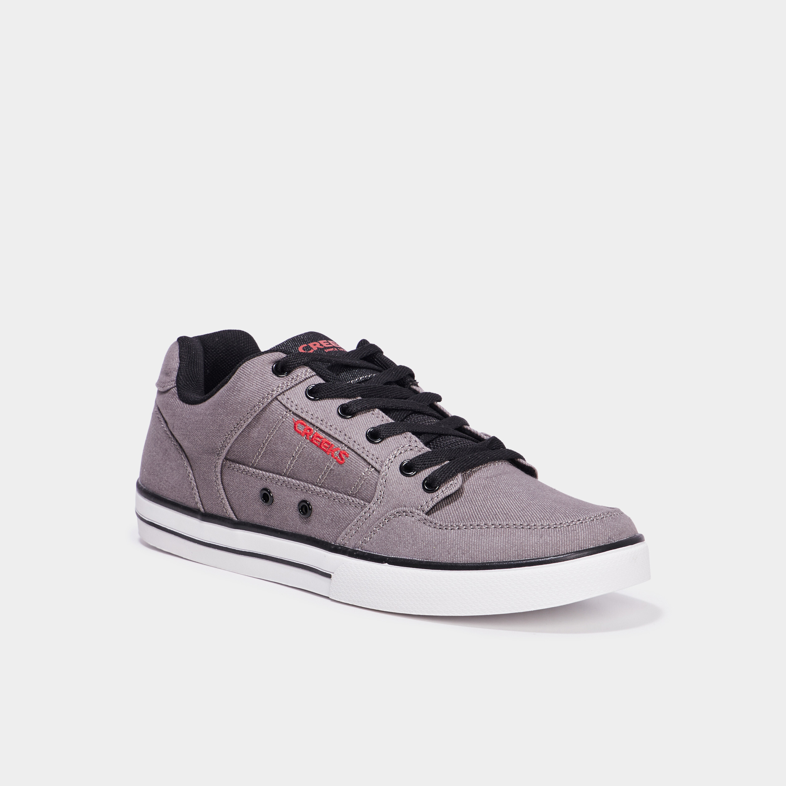 tennis basses en toile a lacets gris homme Tennis basses en toile à lacets gris homme
