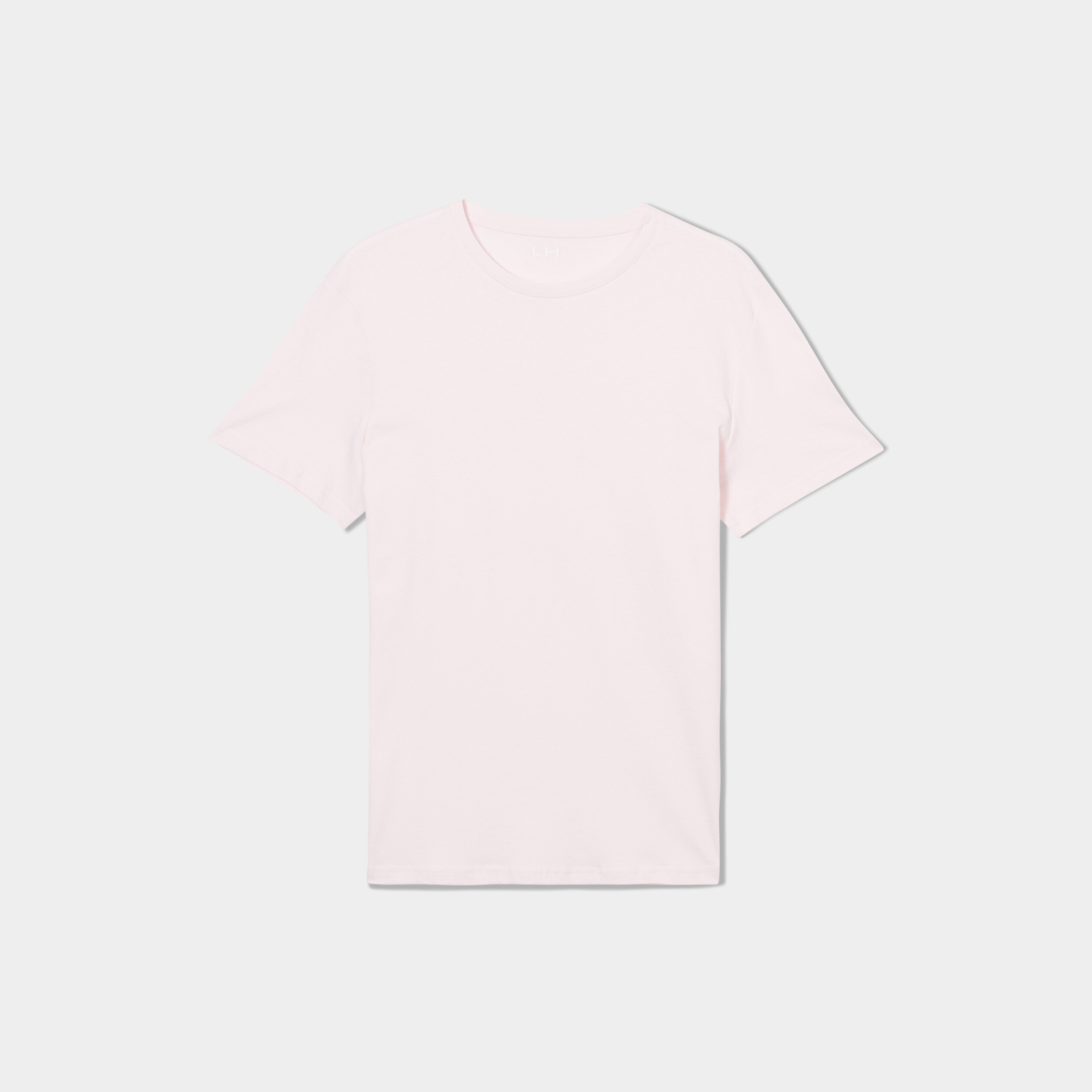 T-shirt droit en coton manches courtes rose clair homme