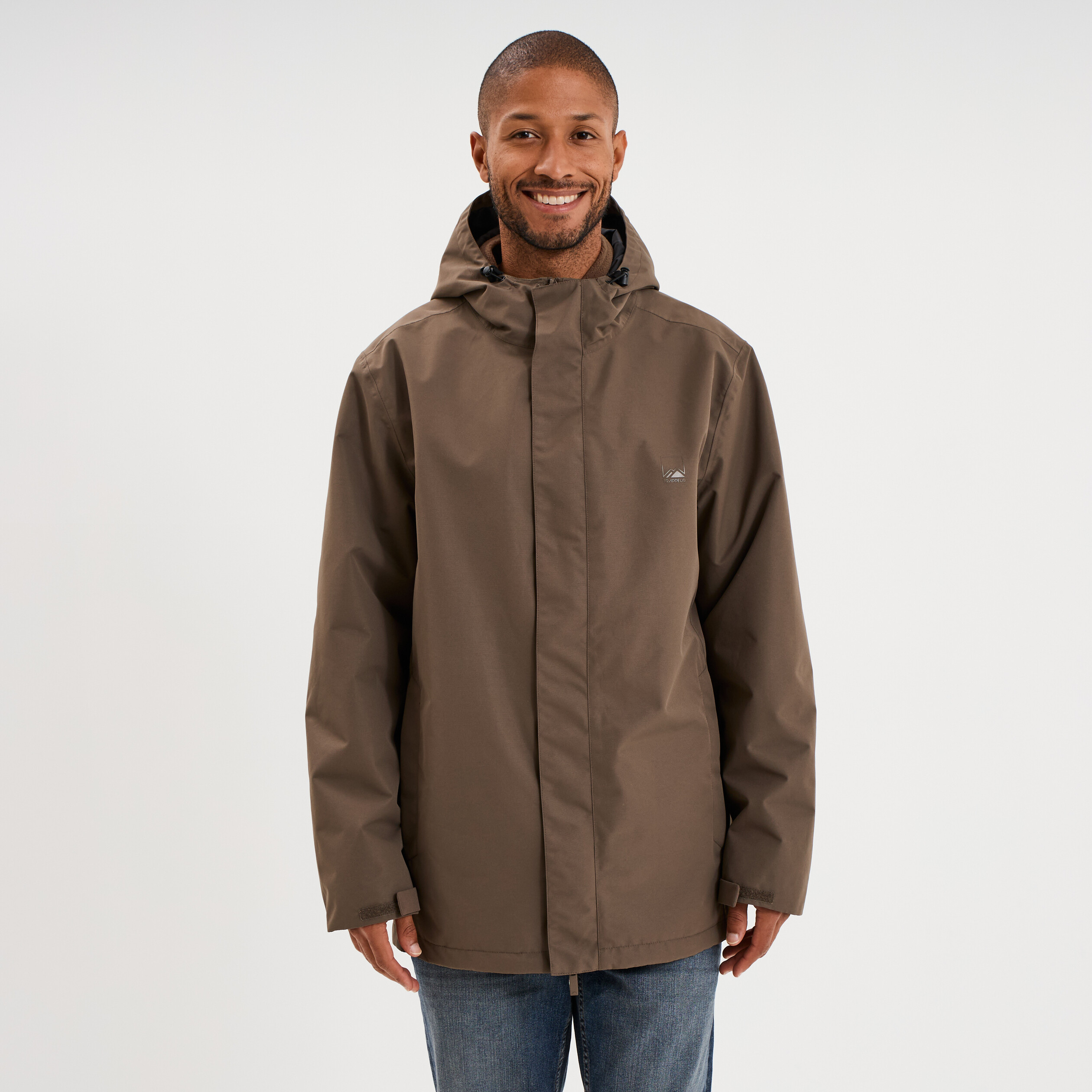 Parka chaude 3-en-1 imperm&eacute;able vert kaki homme