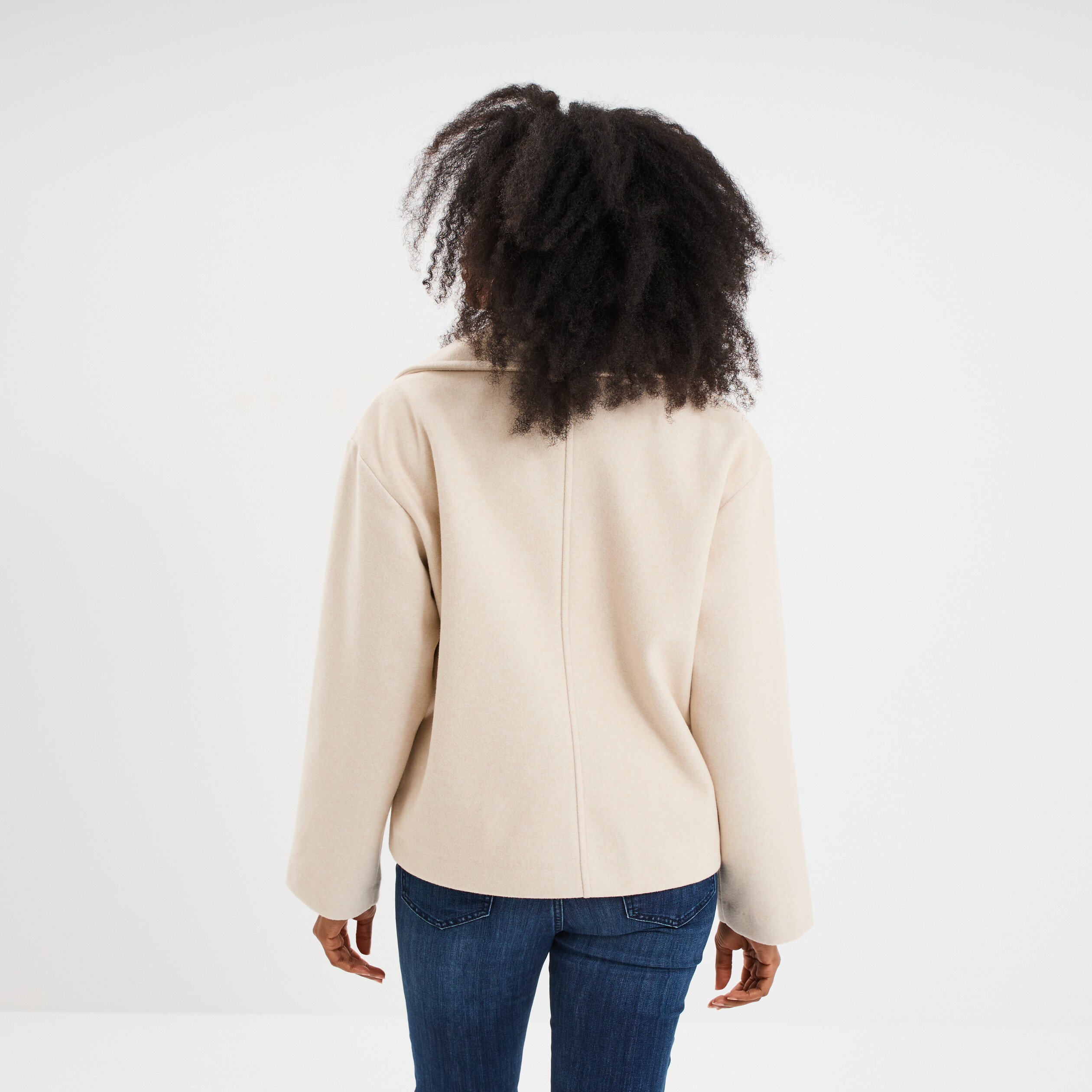 blouson court boutonne beige femme Blouson court boutonné beige femme