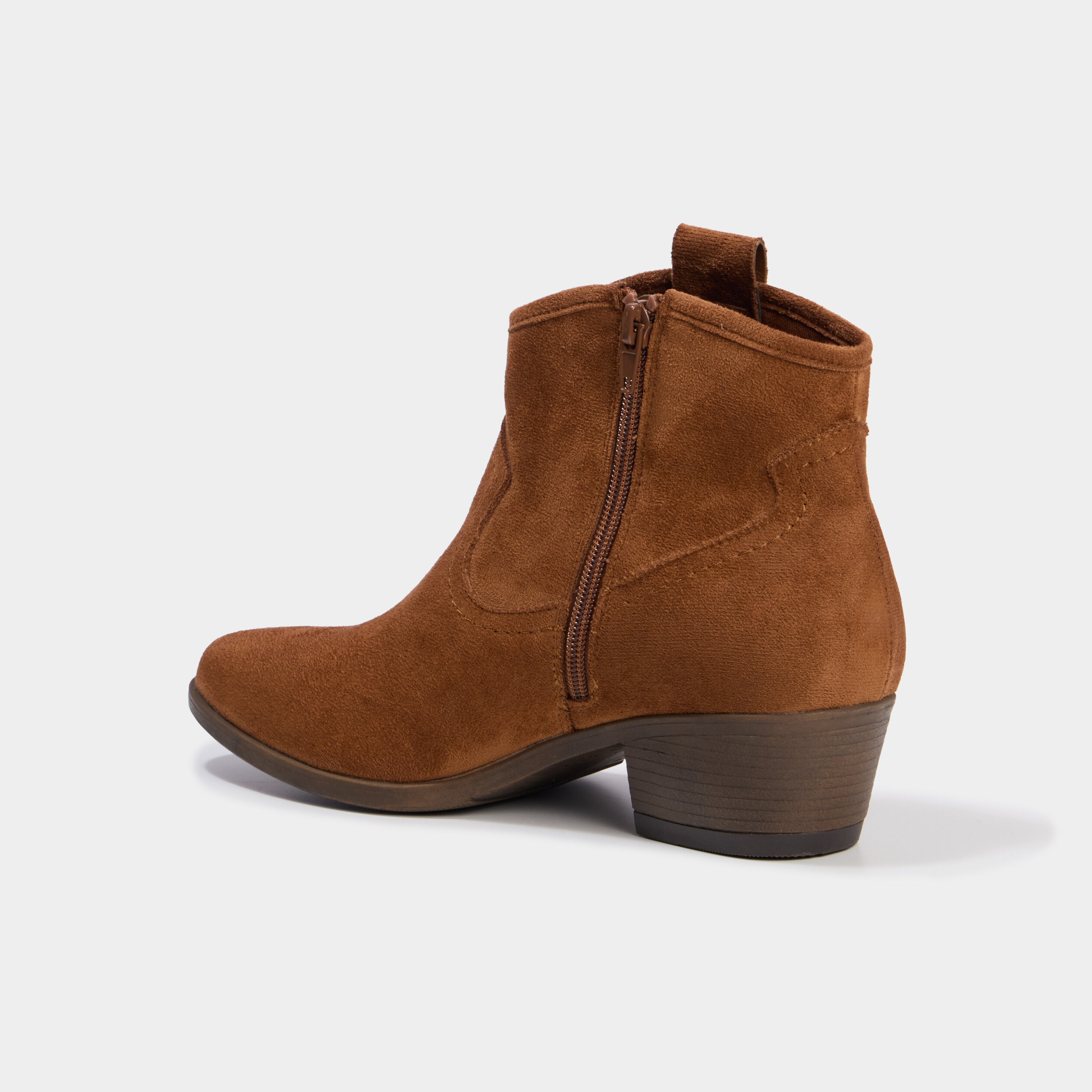 Boots esprit western &agrave; talons marron femme