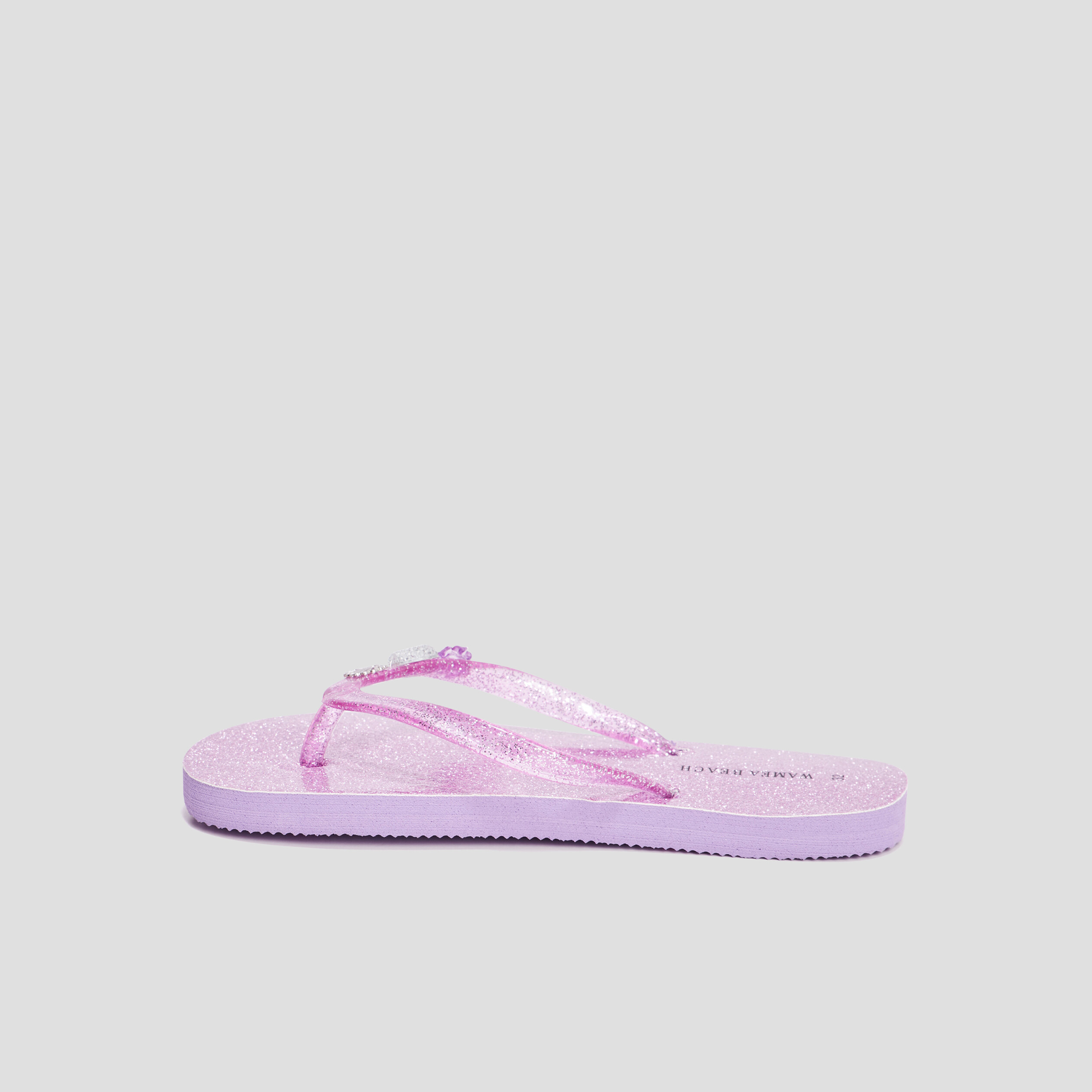 Tongs paillettes et bijoux Wamea Beach violet fille