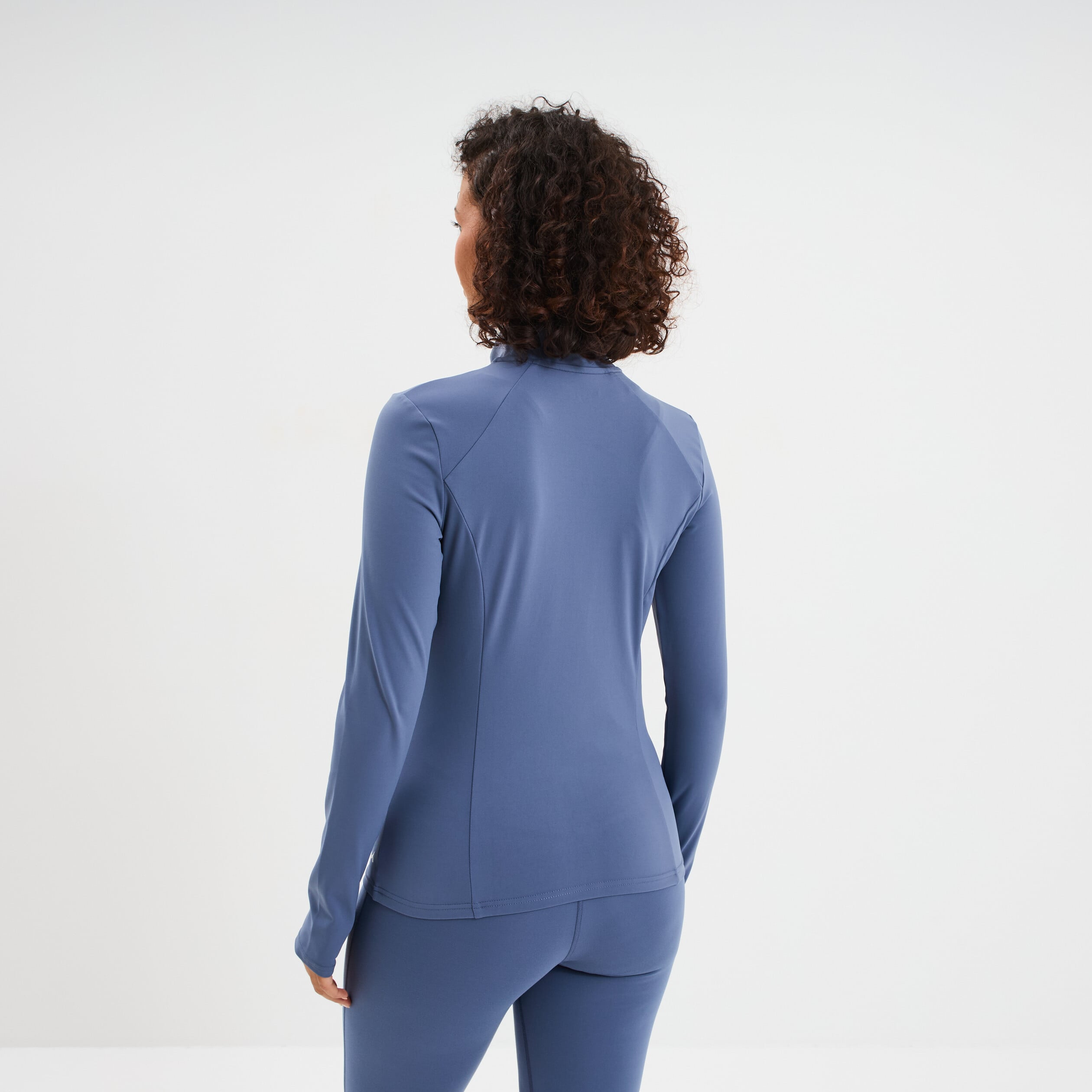 Veste de sport ajust&eacute;e avec fermeture bleu fonc&eacute; femme