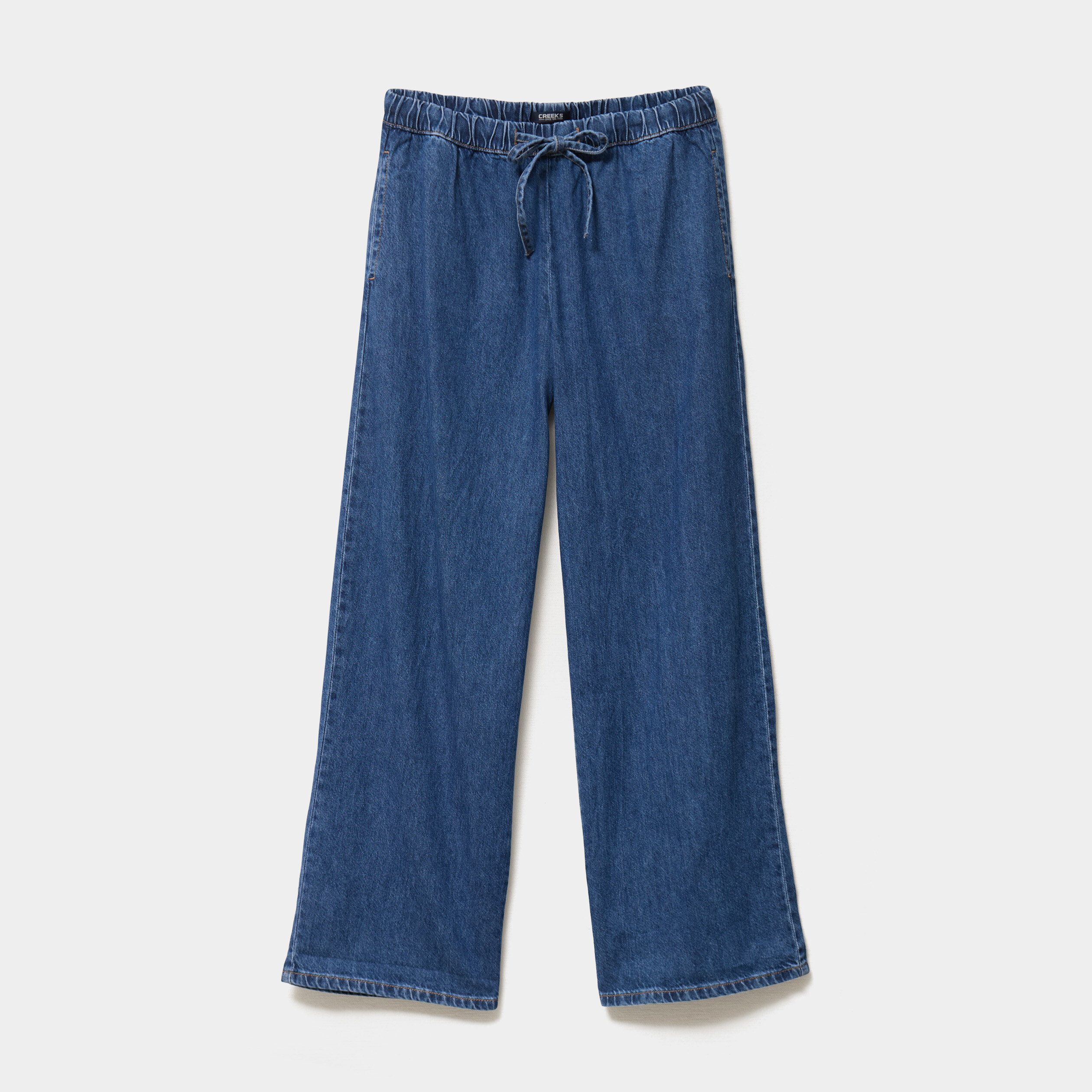 jeans wide leg taille elastiquee creeks denim stone femme Jeans wide leg taille élastiquée Creeks denim stone femme