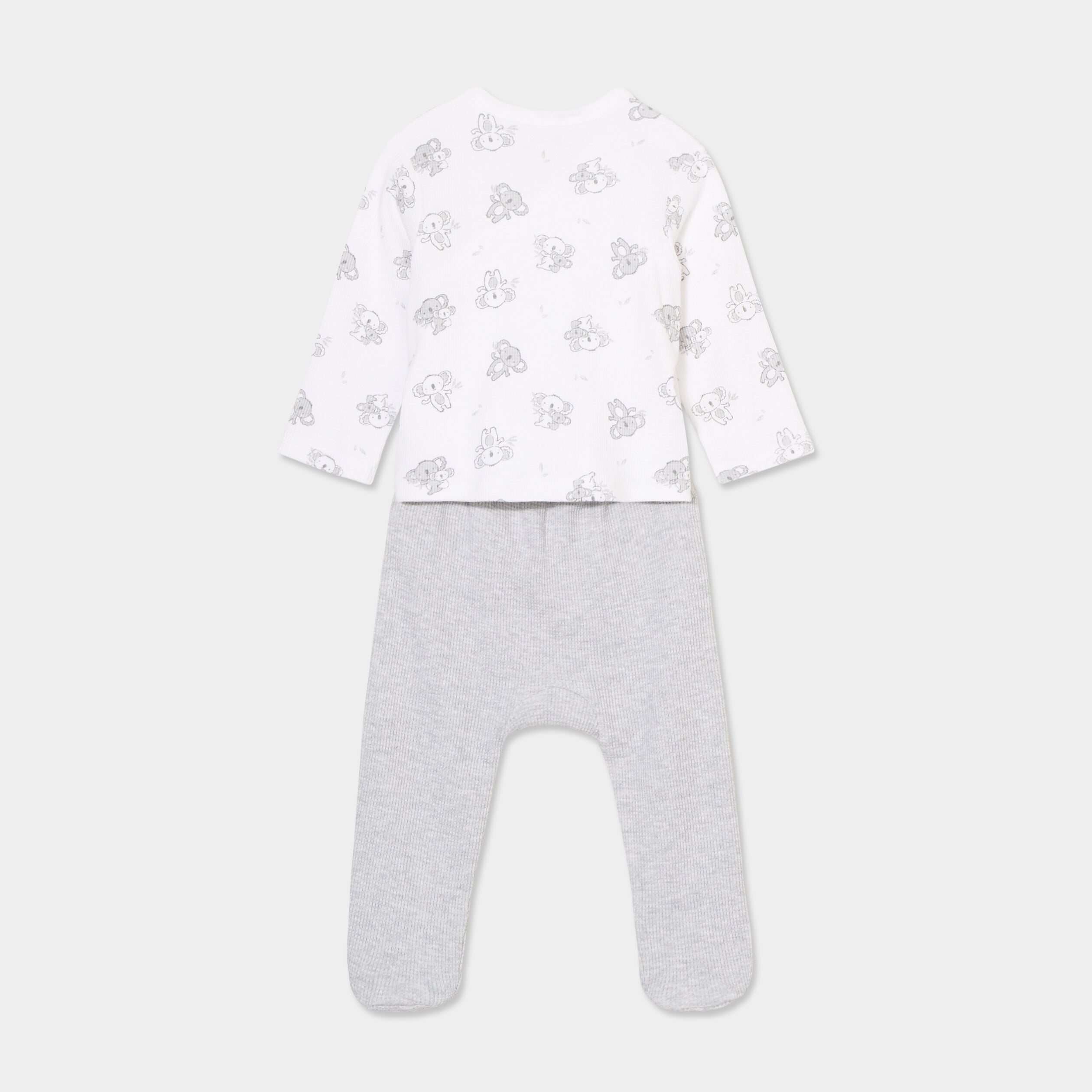Ensemble naissance 2 pi&egrave;ces coton blanc b&eacute;b&eacute;