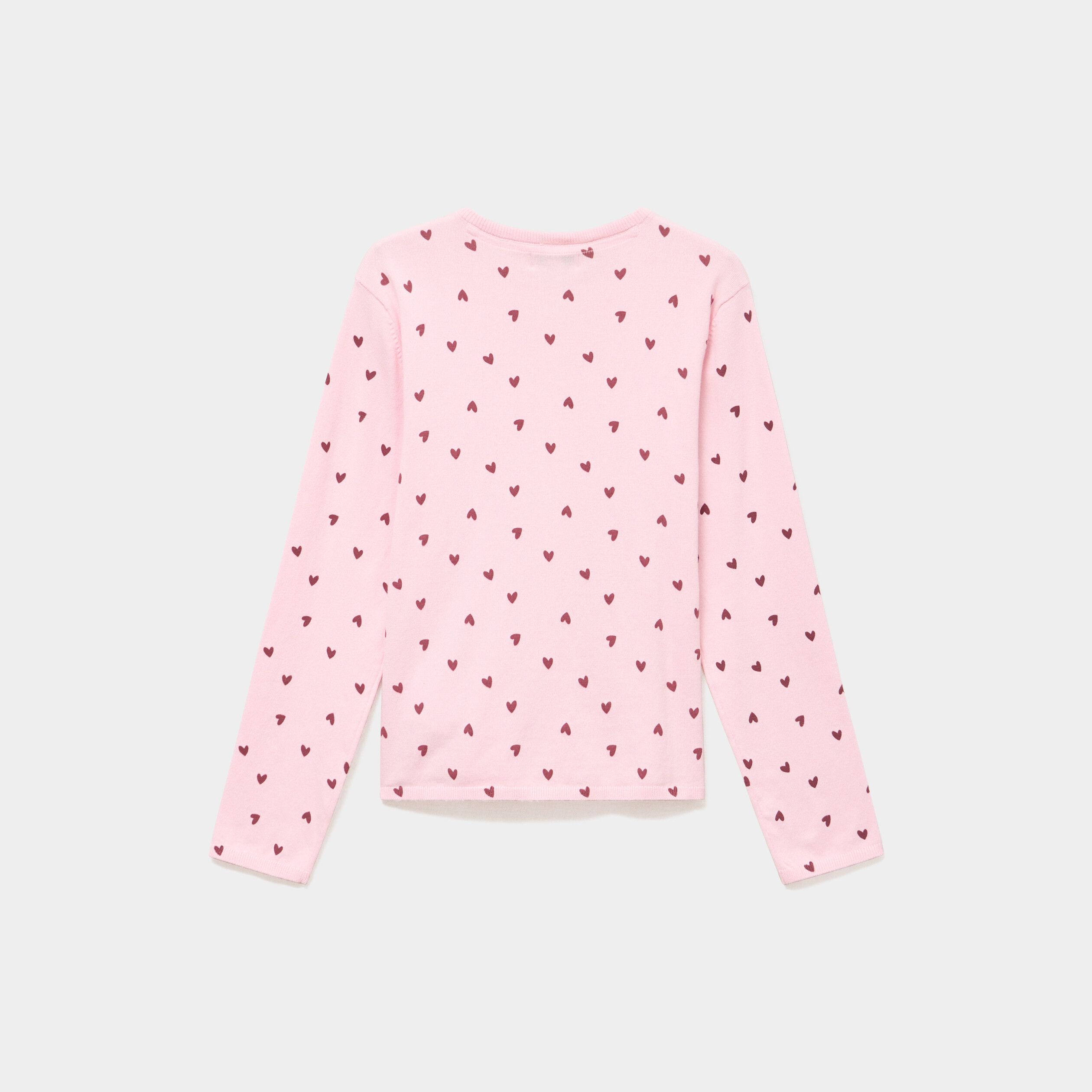 Gilet manches longues &agrave; boutons rose clair fille
