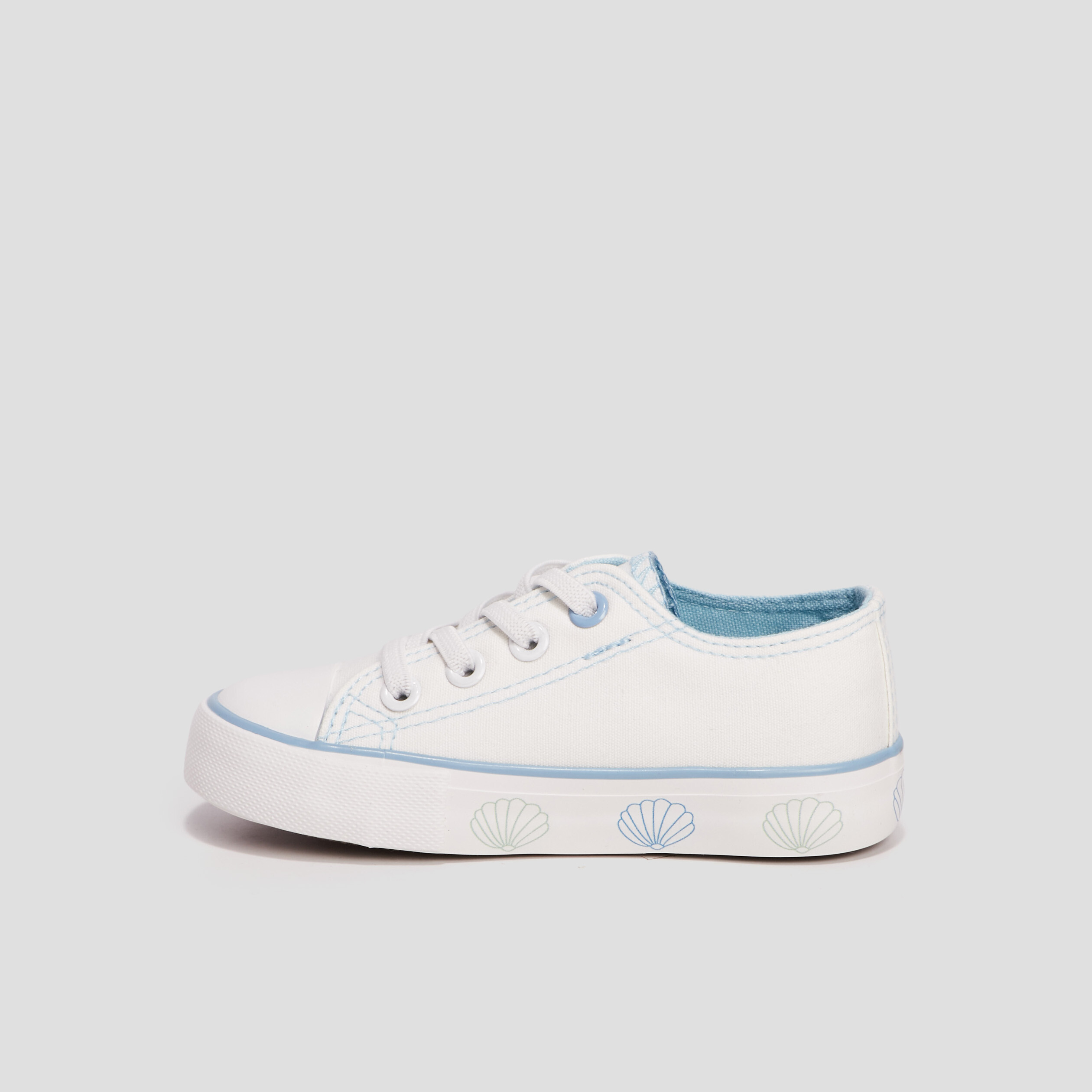 tennis en toile a lacets blanc fille Tennis en toile à lacets blanc fille